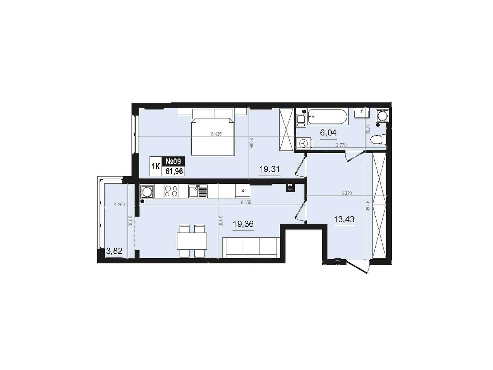 Продается 1-комнатная квартира 61.96 кв. м в Винниках, ул. Лесная - фото 1