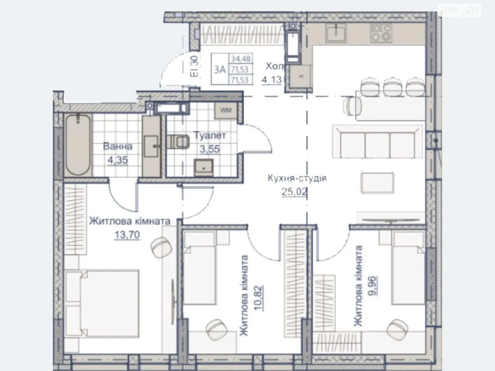 Продается 3-комнатная квартира 73 кв. м в Кропивницком, ул. Андреевская - фото 1