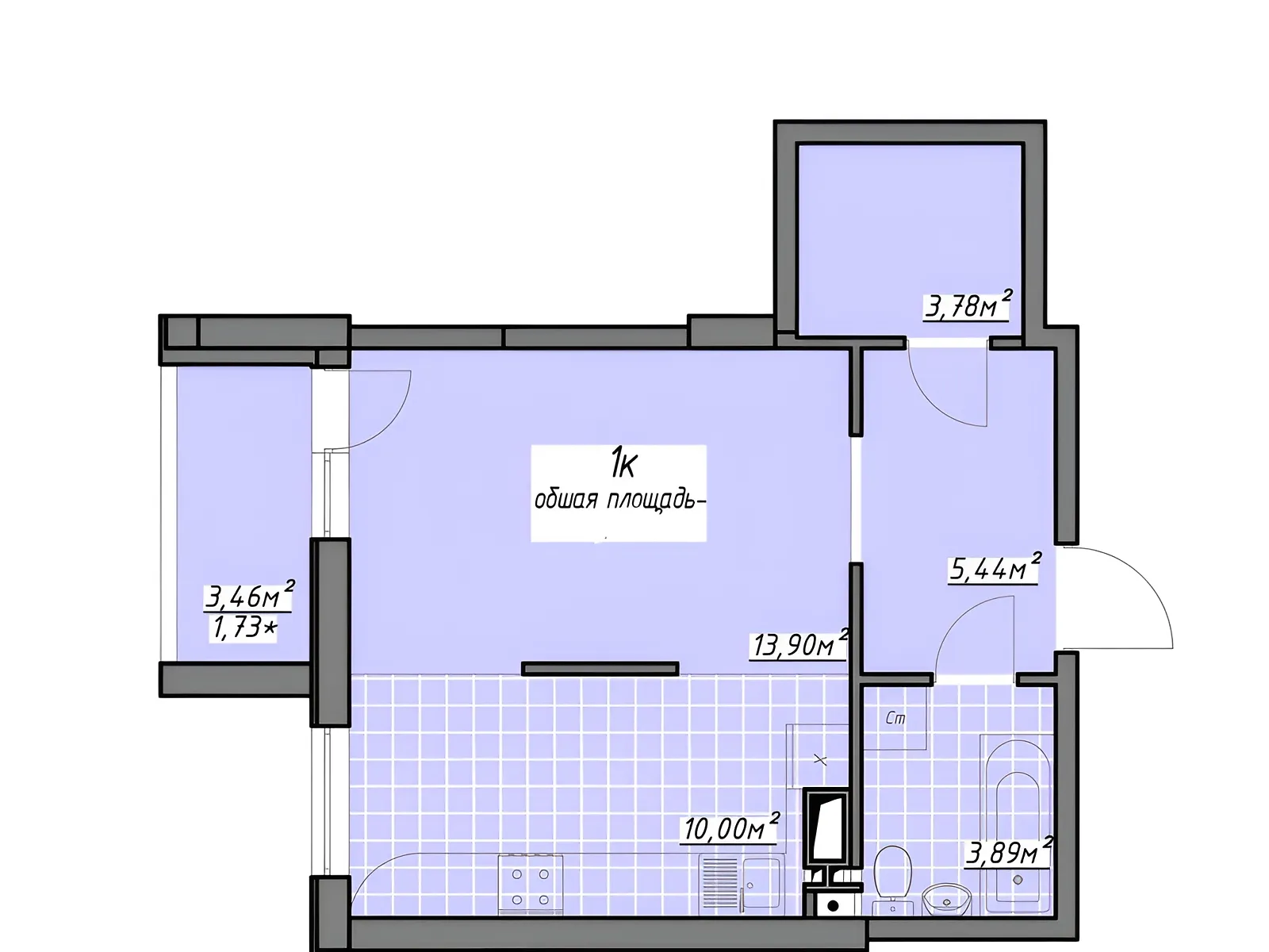 Продается 1-комнатная квартира 38.5 кв. м в Одессе, ул. Михаила Грушевского - фото 1