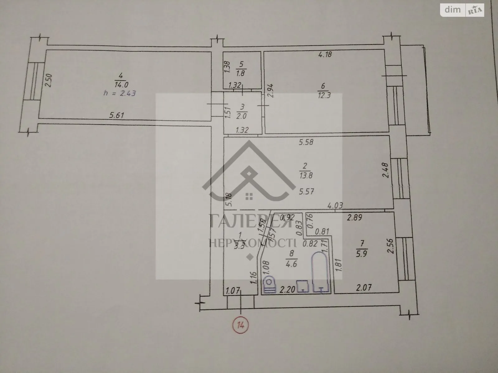 Продається 3-кімнатна квартира 58 кв. м у Полтаві, пров. Шевченка, 115 - фото 1