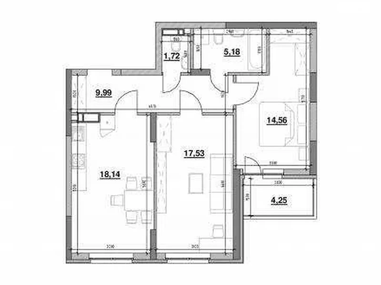 Продается 2-комнатная квартира 72 кв. м в Киеве, просп. Воздушных Сил(Воздухофлотский), 56Г - фото 1