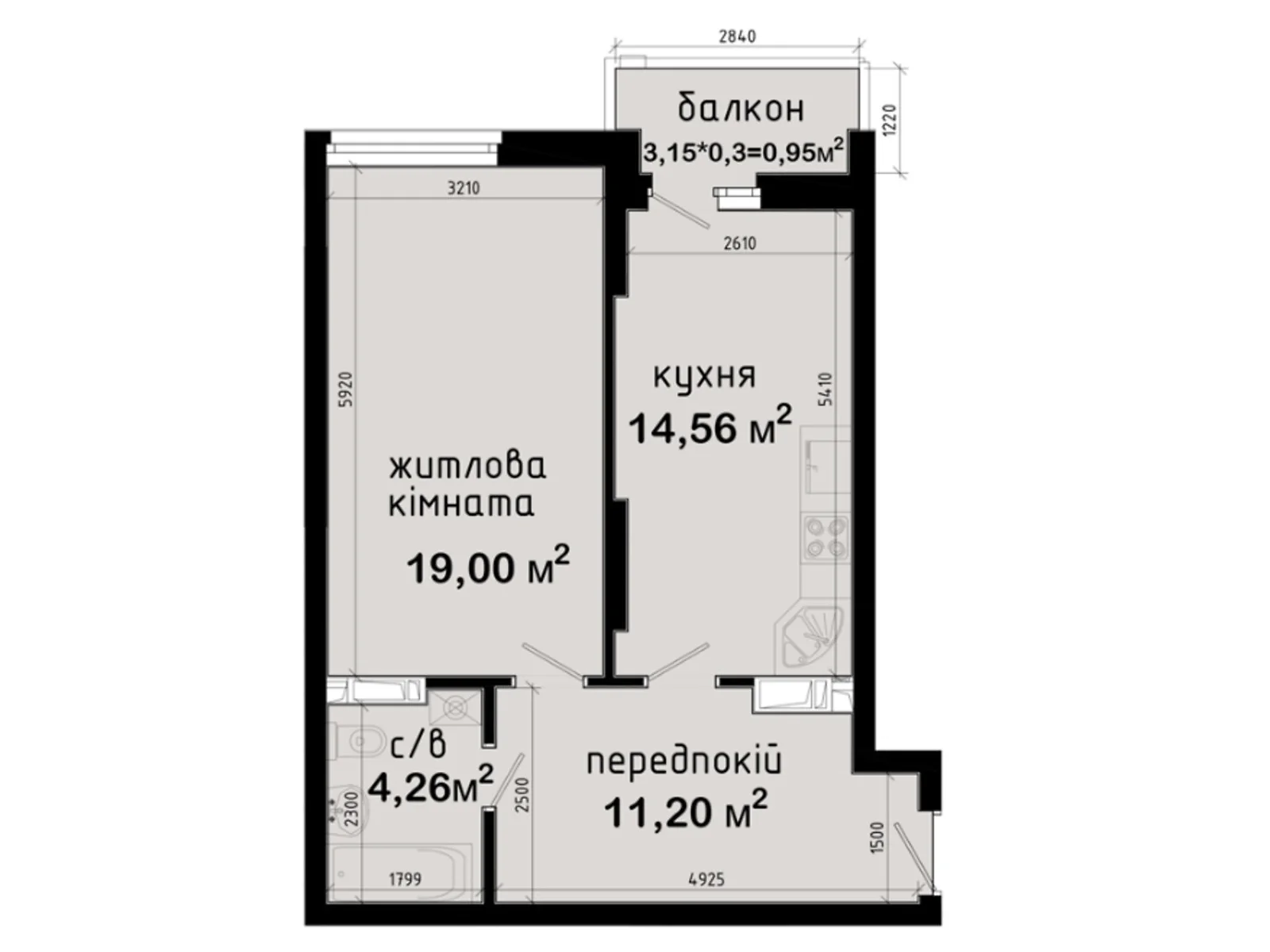 Продается 1-комнатная квартира 49.97 кв. м в Киеве, просп. Академика Глушкова, 42 - фото 1