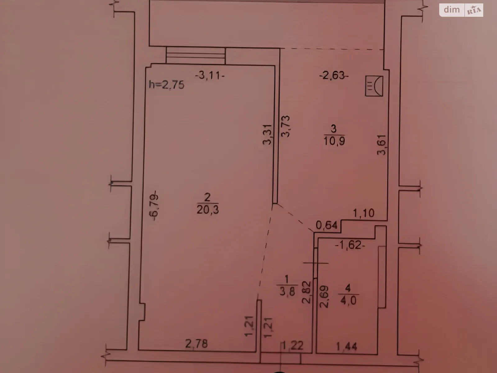 Продается 1-комнатная квартира 45.2 кв. м в, цена: 52000 $ - фото 1