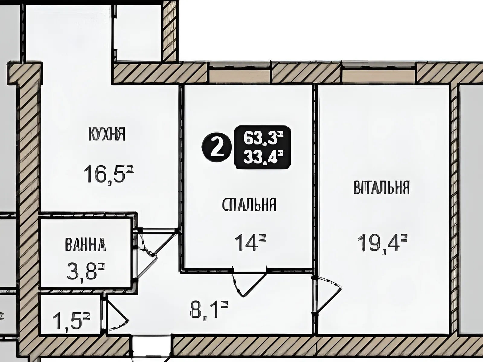 Продается 2-комнатная квартира 64.1 кв. м в Хмельницком, ул. Озерная - фото 1