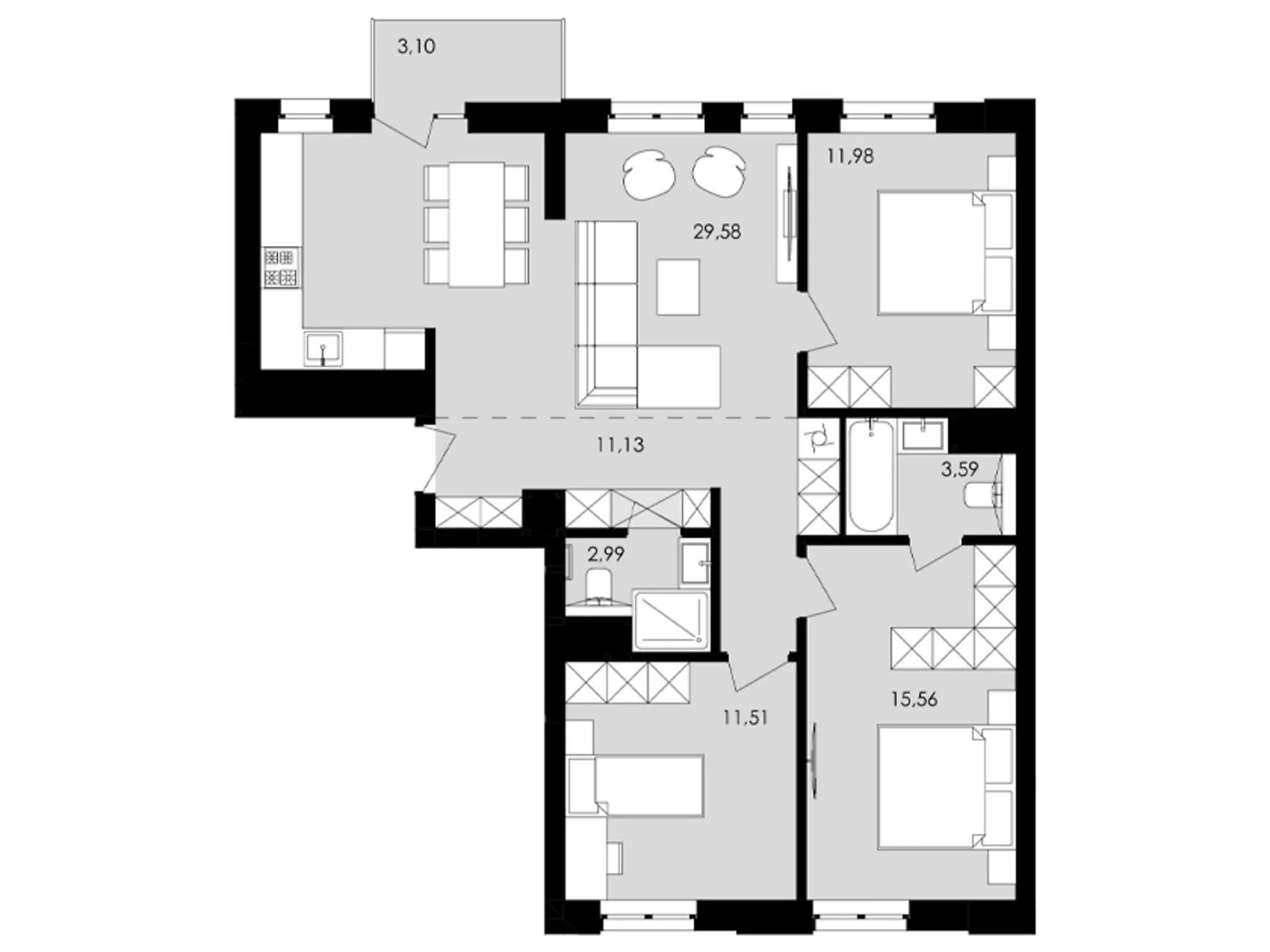 Продается 3-комнатная квартира 87 кв. м в Львове, ул. Замарстиновская, 76 - фото 1