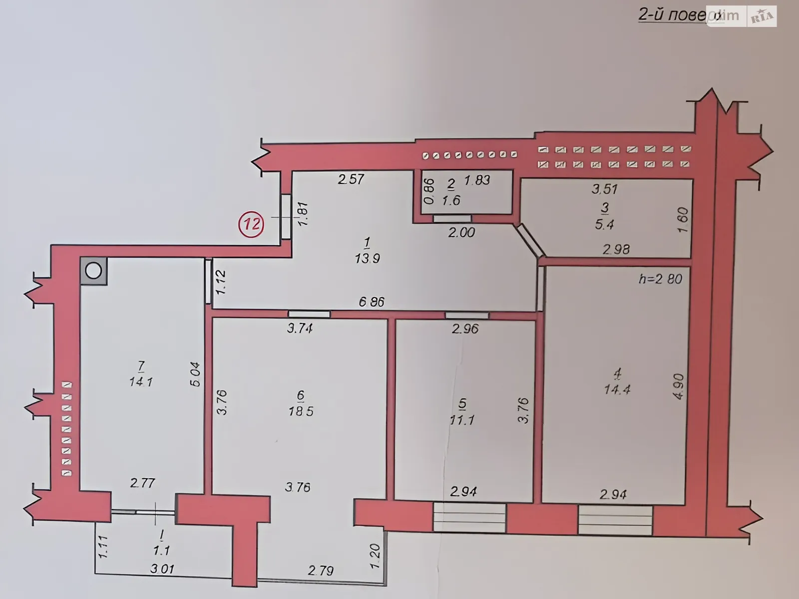 Продається 3-кімнатна квартира 80.1 кв. м у Дрогобичі, вул. Лесі Українки, 44 - фото 1