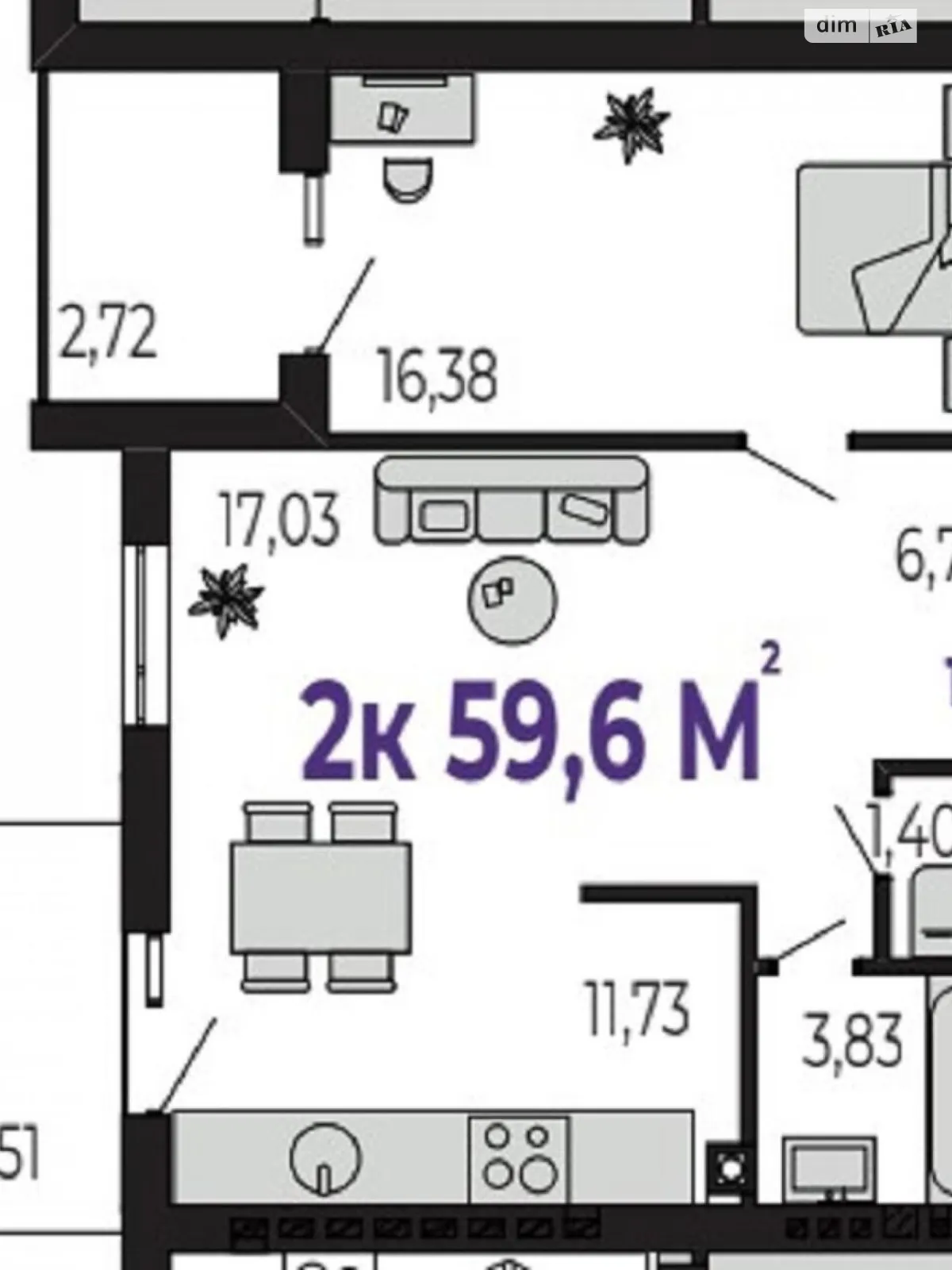 Продається 1-кімнатна квартира 59.6 кв. м у Крихівцях, вул. 24-го Серпня, 12 - фото 1