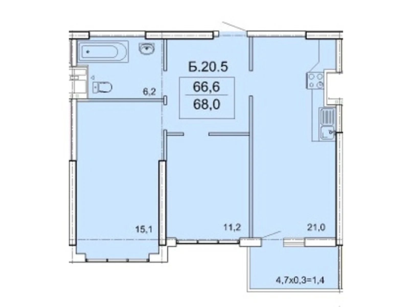 Продается 2-комнатная квартира 68 кв. м в Одессе, Фонтанская дор., 25 - фото 1