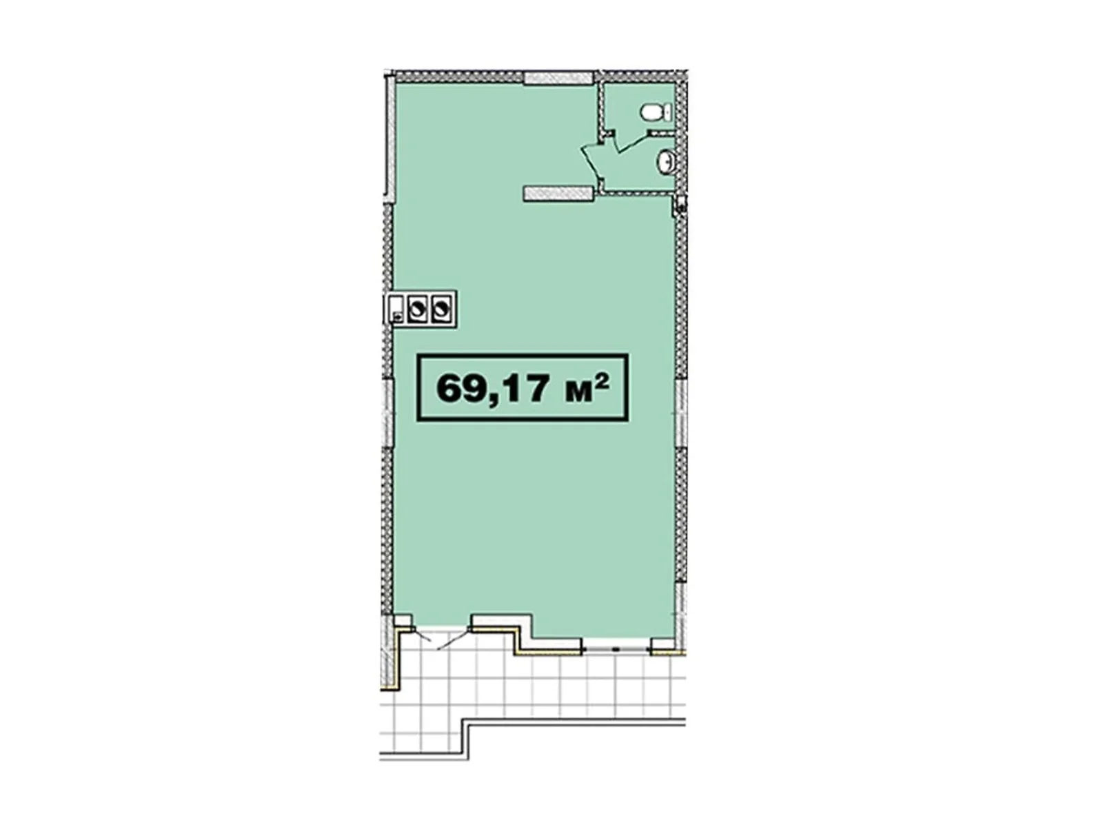 Продається офіс 69.17 кв. м в бізнес-центрі, цена: 110672 $ - фото 1
