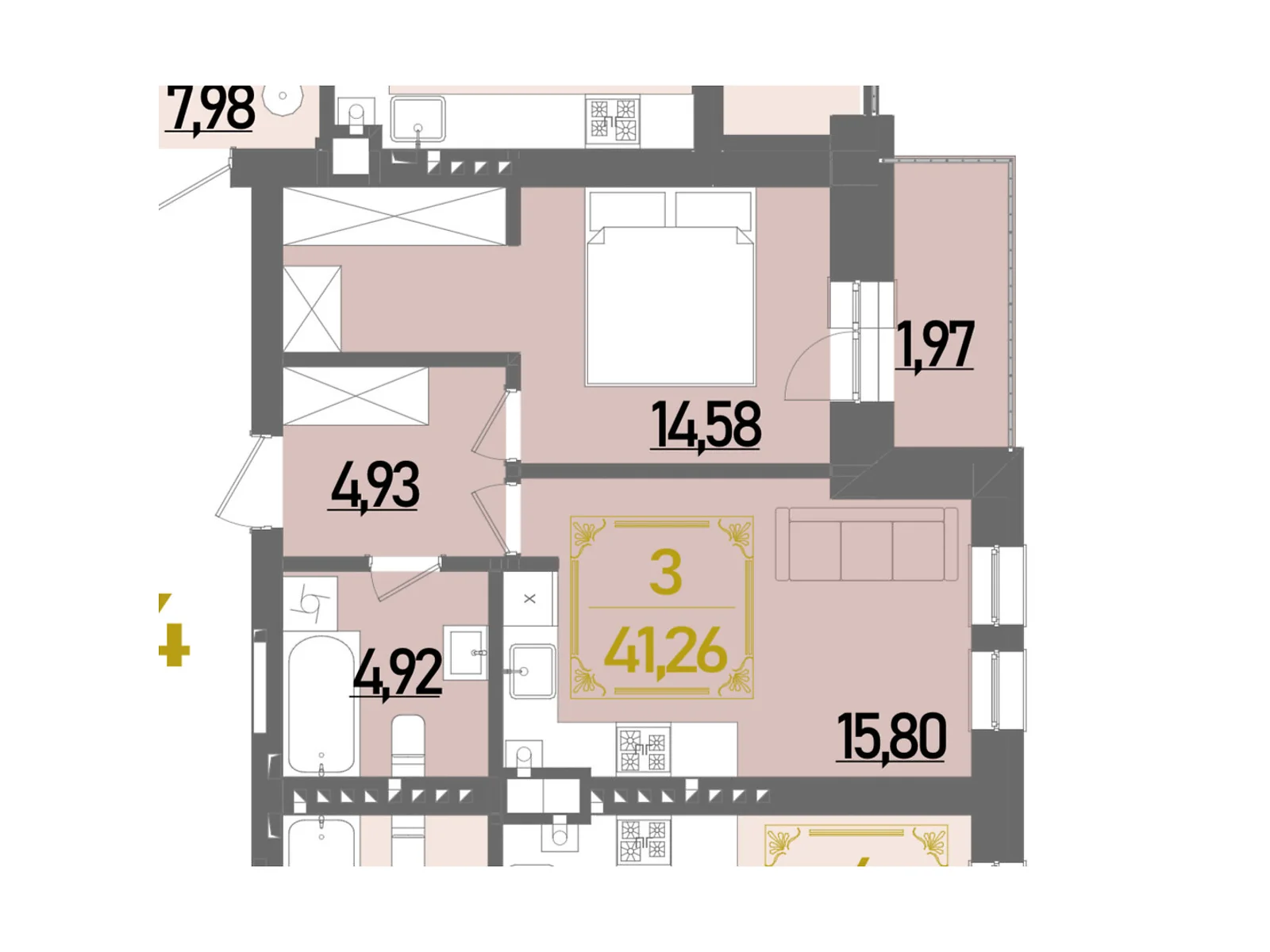 Продається 1-кімнатна квартира 41.26 кв. м у Рівному, вул. Березова - фото 1