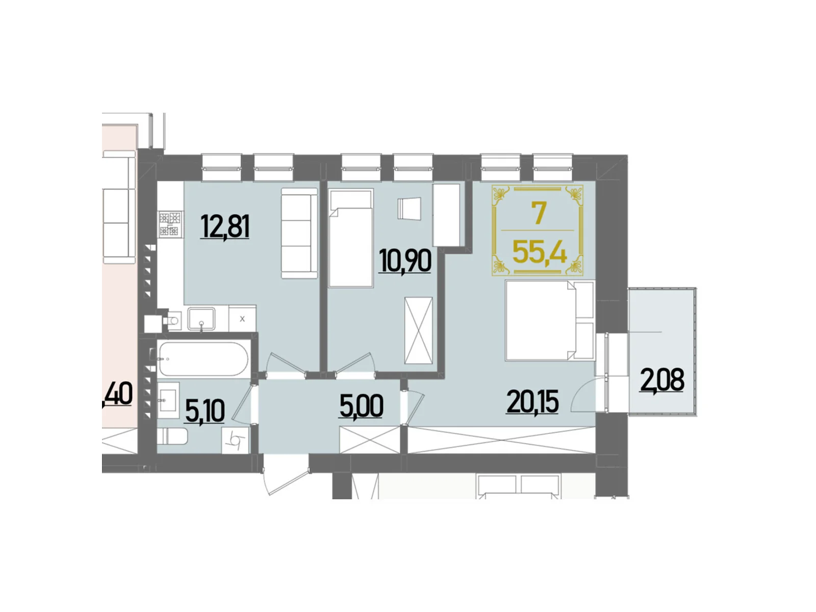 Продается 2-комнатная квартира 55.4 кв. м в Ровно, ул. Березовая - фото 1
