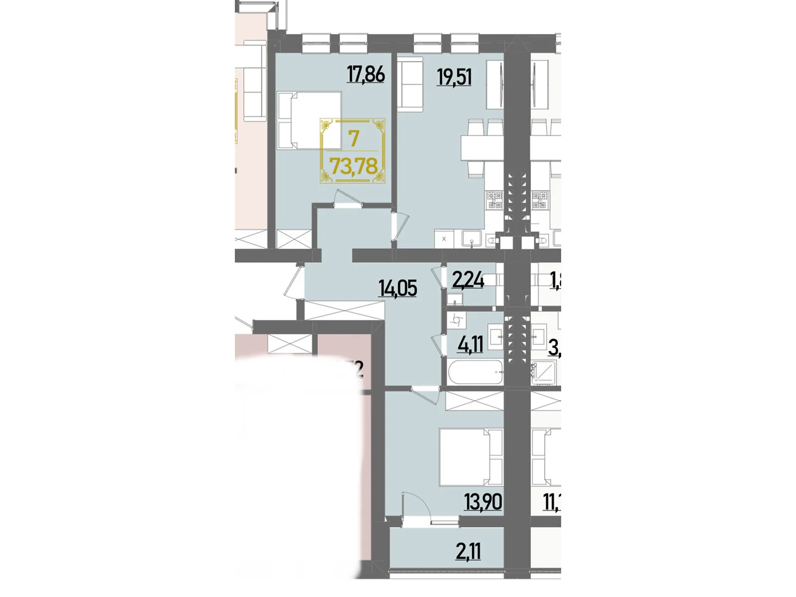 Продается 2-комнатная квартира 73.78 кв. м в Ровно, ул. Березовая - фото 1