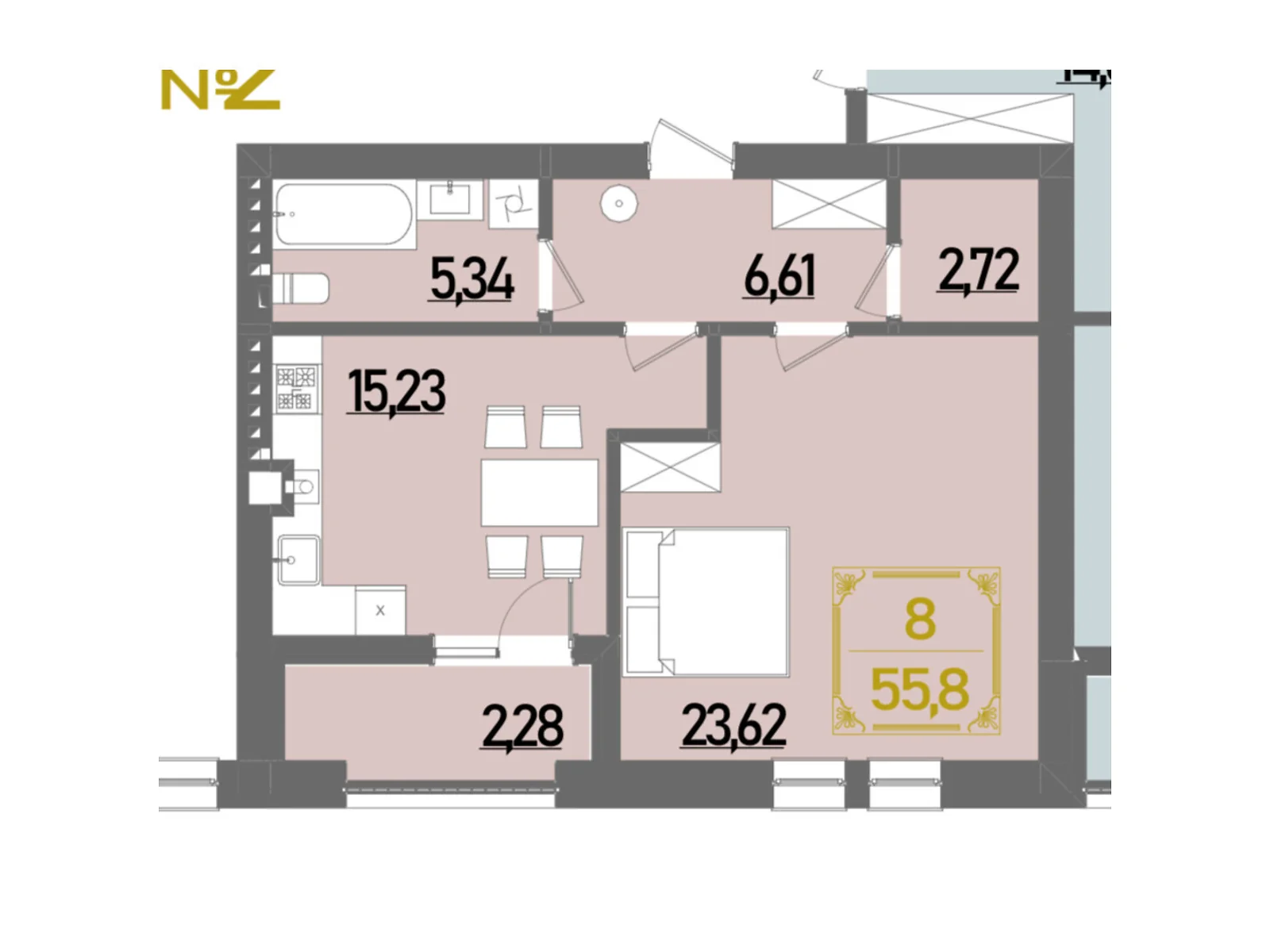 Продается 1-комнатная квартира 55.8 кв. м в Ровно, ул. Березовая - фото 1