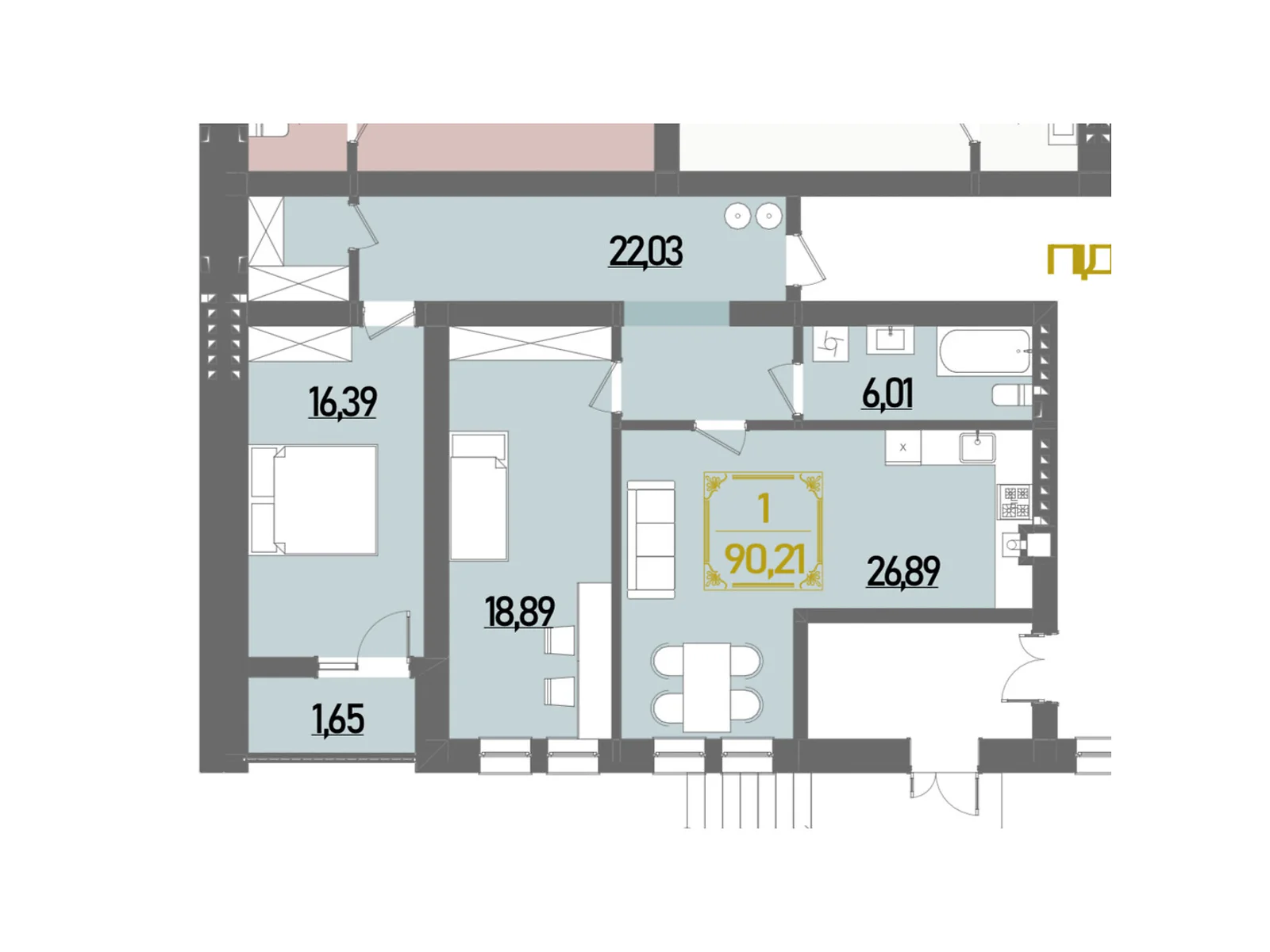 Продается 2-комнатная квартира 90.21 кв. м в Ровно, ул. Березовая - фото 1