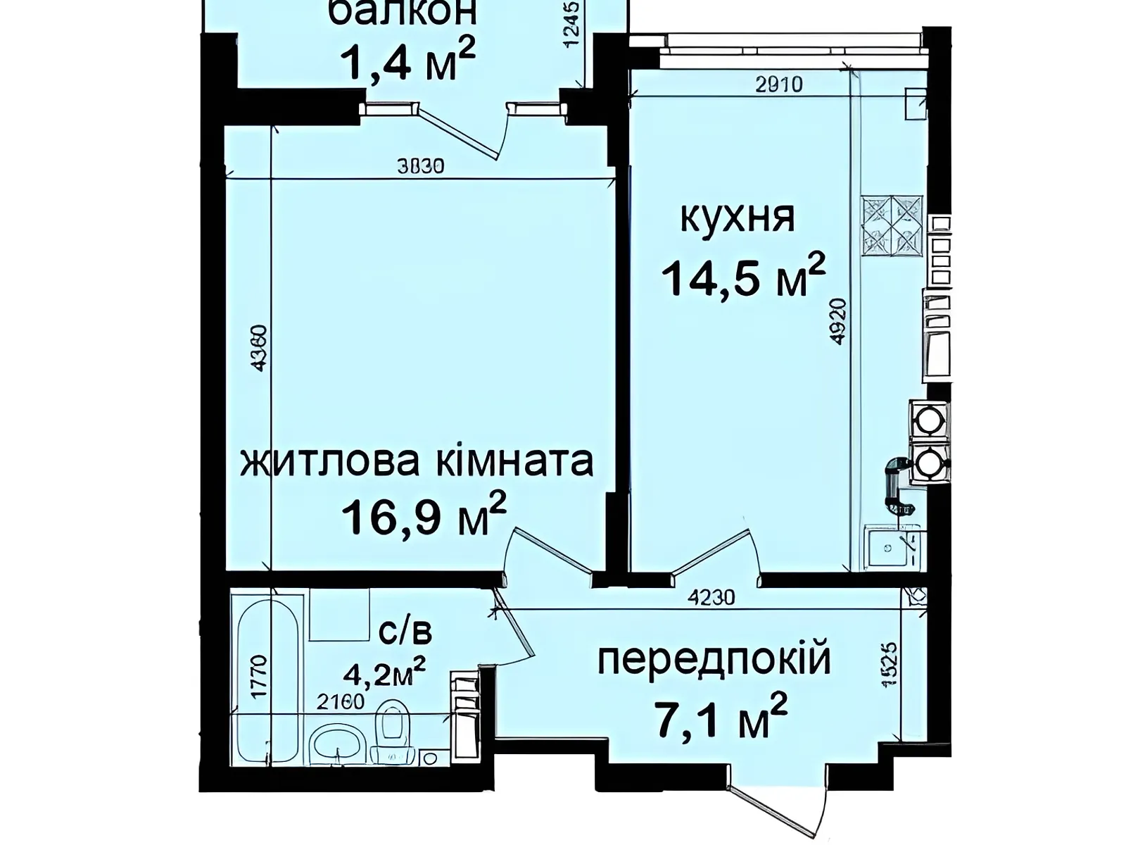 Продается 1-комнатная квартира 44.6 кв. м в Киеве, ул. Метрологическая, 31 - фото 1