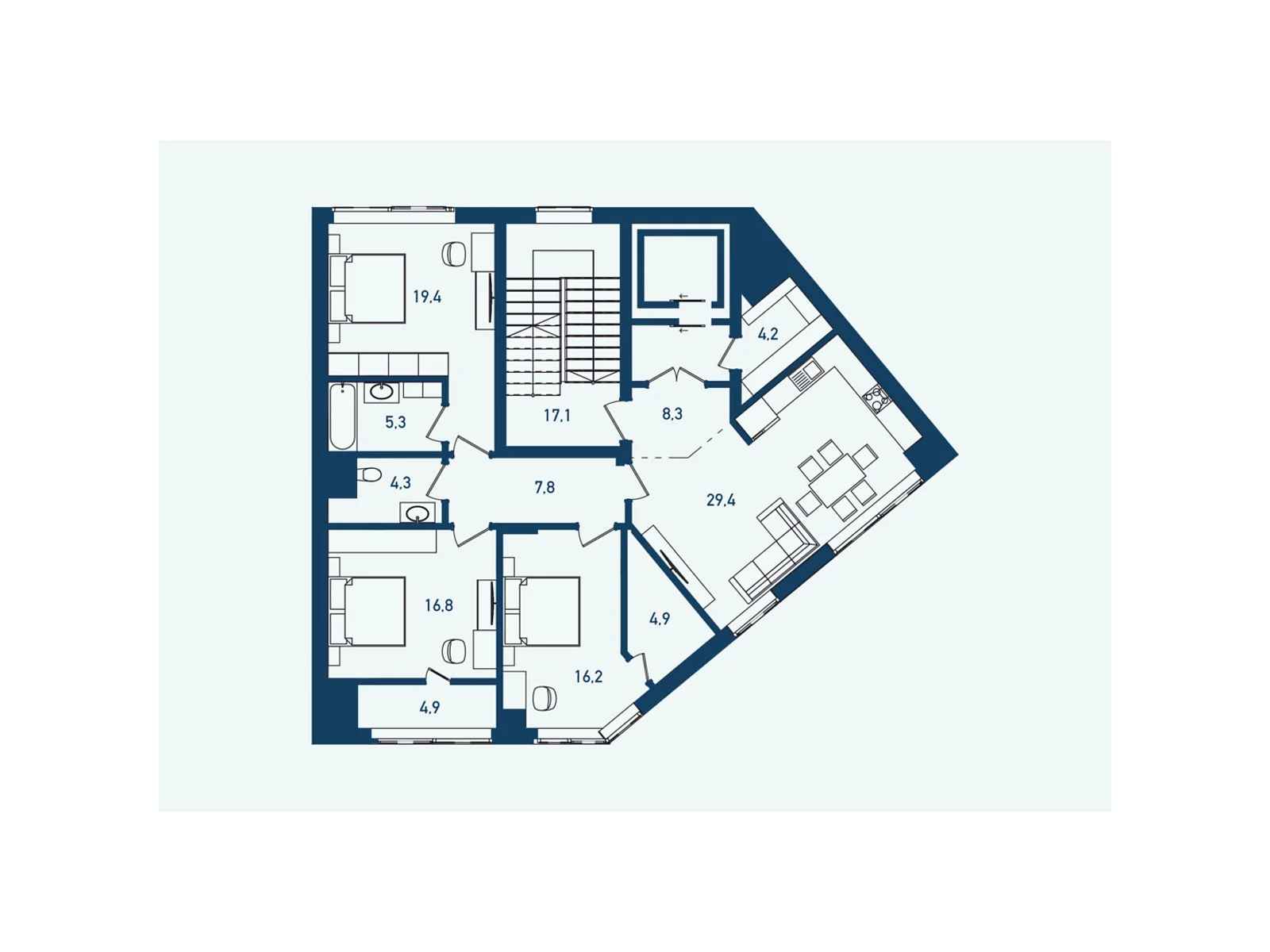 Продается 3-комнатная квартира 127 кв. м в Черновцах - фото 1