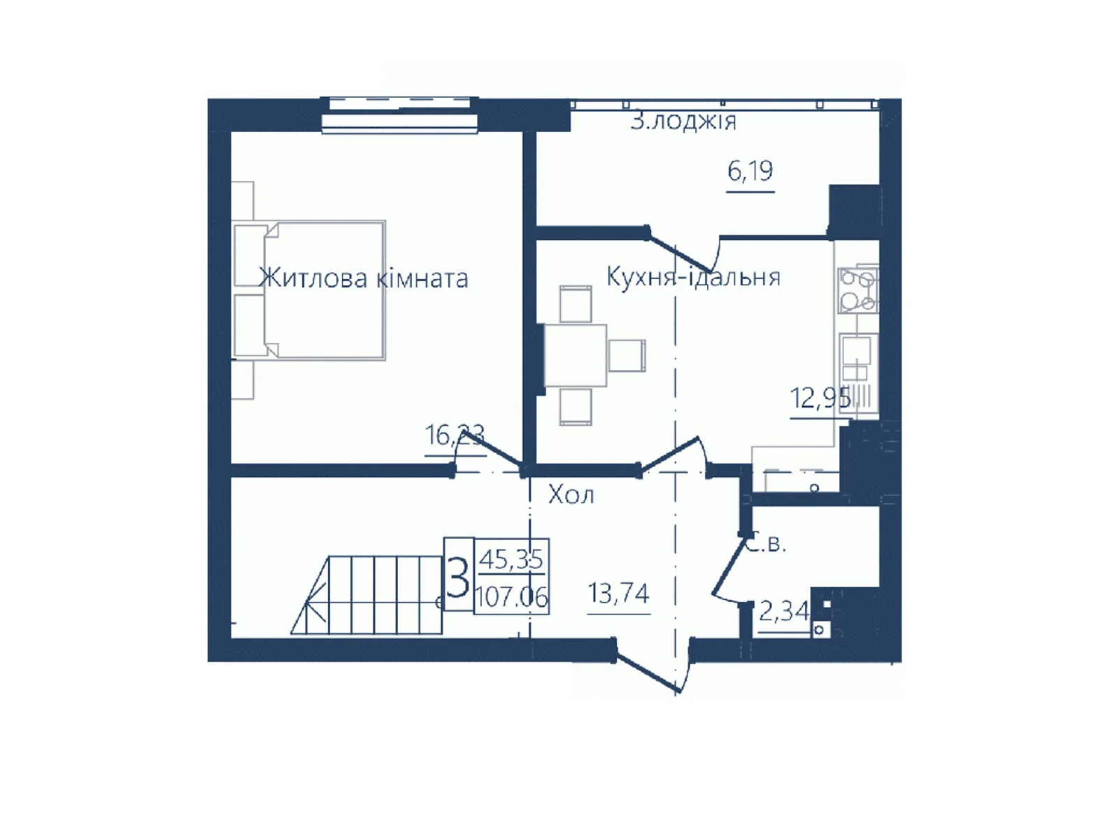Продается 3-комнатная квартира 107.06 кв. м в Черновцах, ул. Героев Майдана - фото 1