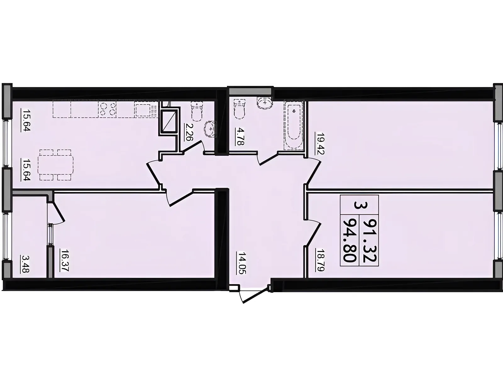 Продається 3-кімнатна квартира 93 кв. м у Одесі, вул. Академіка Сахарова, 36 - фото 1