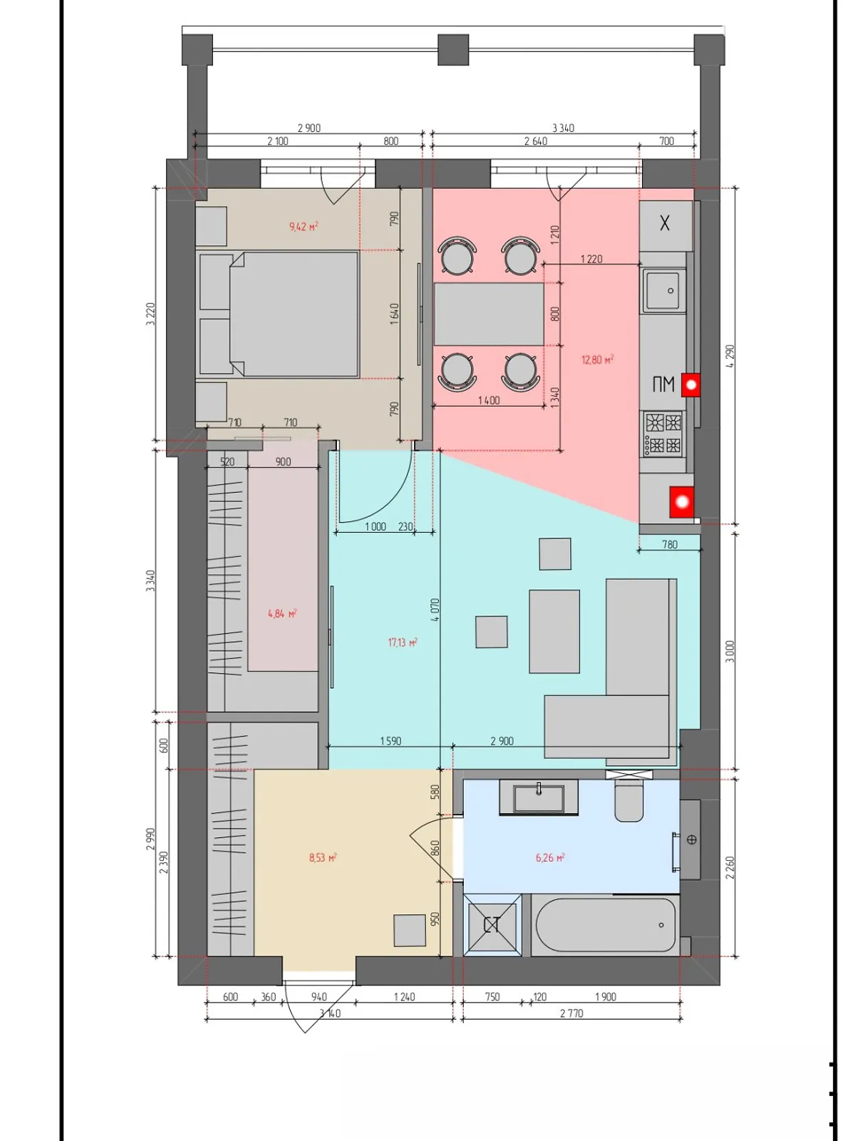 Продается 1-комнатная квартира 62 кв. м в Харькове, ул. Профессорская, 2 - фото 1