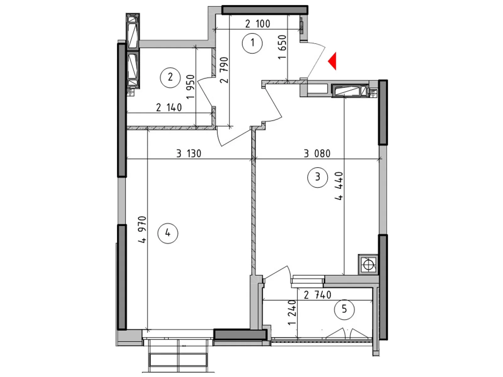 Продается 1-комнатная квартира 41.2 кв. м в Гатном, ул. Киевская(Карпа Валовня), 1 - фото 1