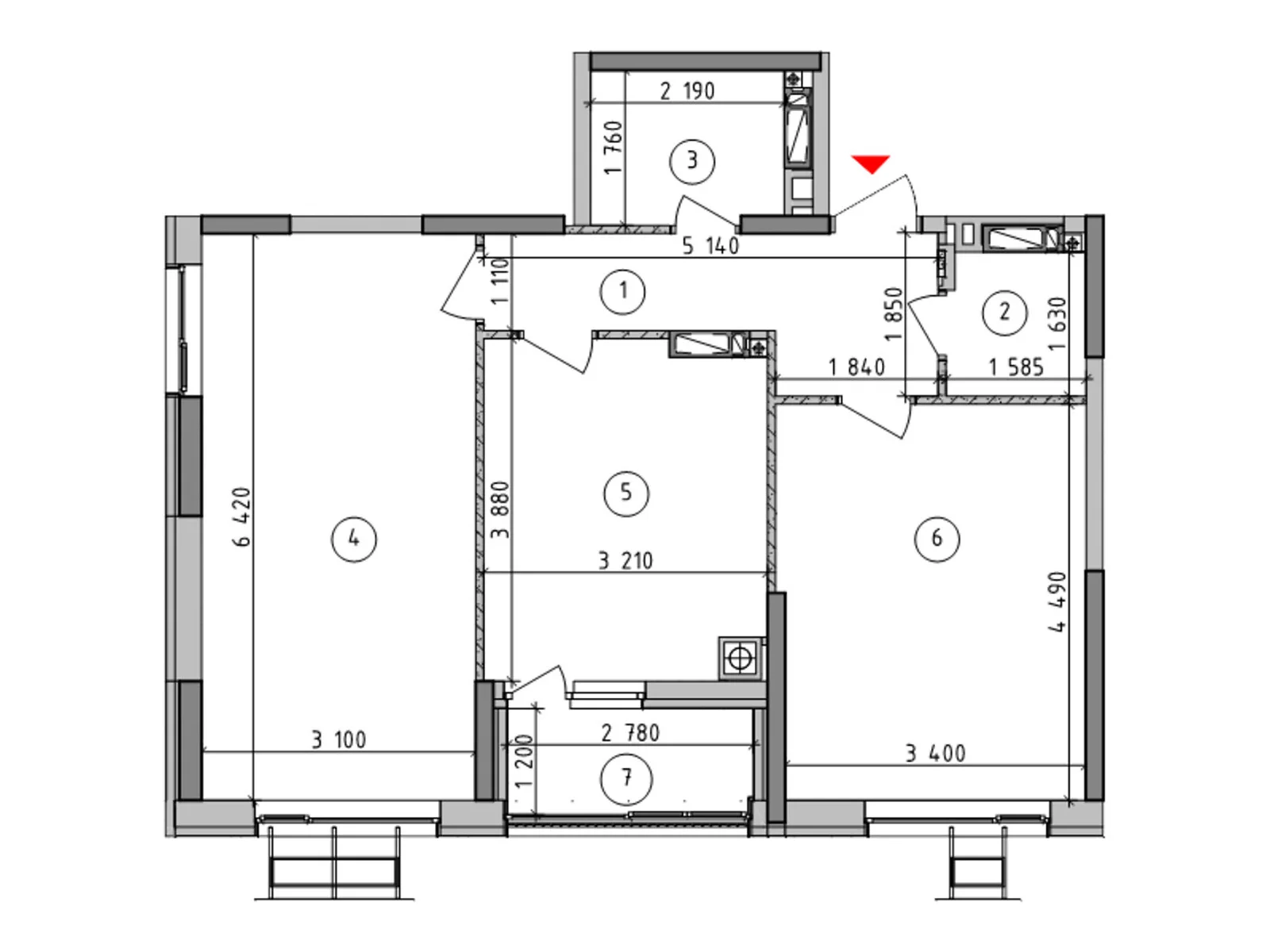 Продается 2-комнатная квартира 64.06 кв. м в Гатном, ул. Киевская(Карпа Валовня), 1 - фото 1