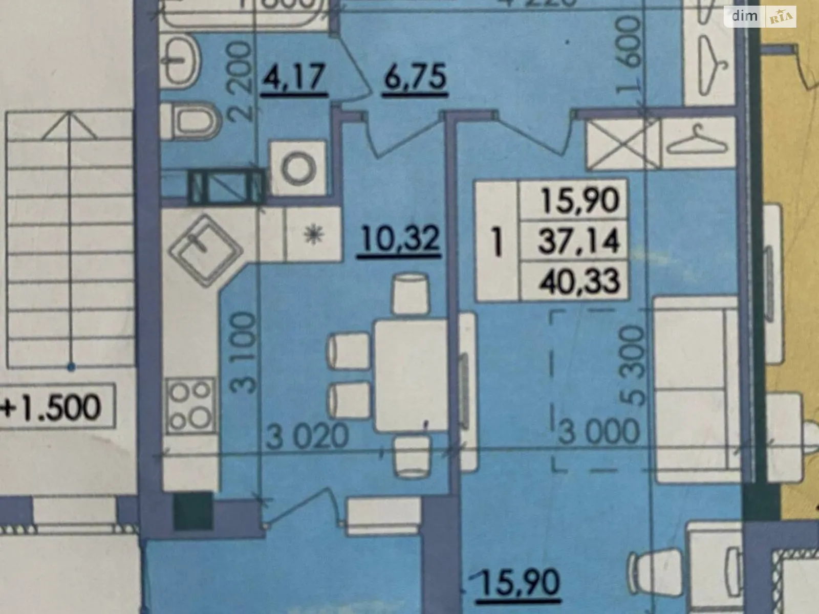 Продається 1-кімнатна квартира 40.33 кв. м у Полтаві, вул. Башкірцевої Марії, 20 корпус 2 - фото 1