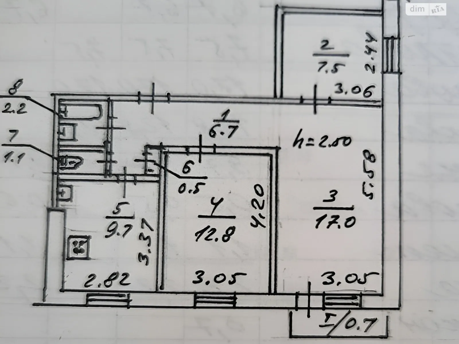Продается 3-комнатная квартира 58.2 кв. м в, цена: 28000 $ - фото 1