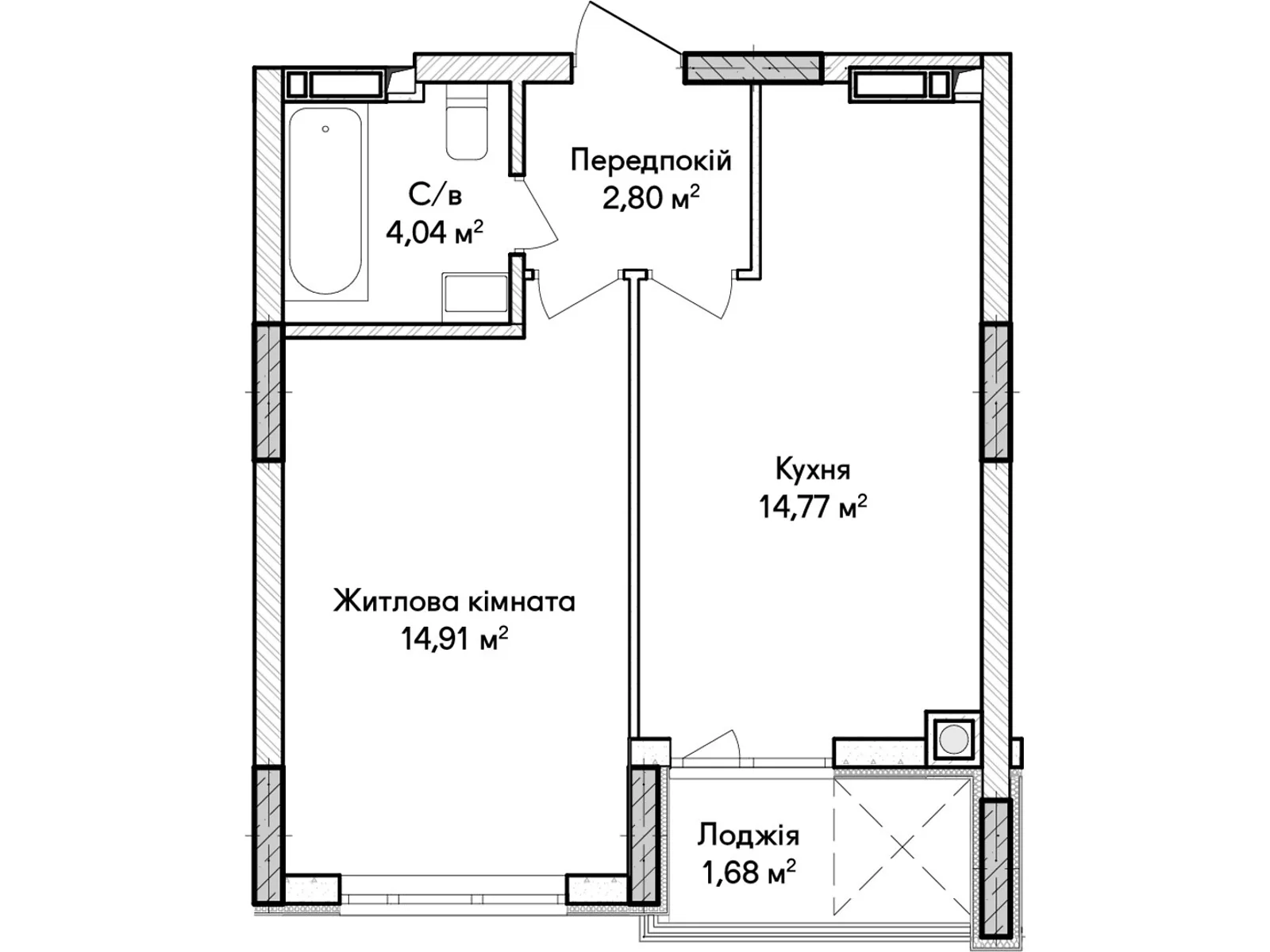 Продається 1-кімнатна квартира 38 кв. м у Ірпені, вул. Ольги Кобилянської(Достоєвського) - фото 1