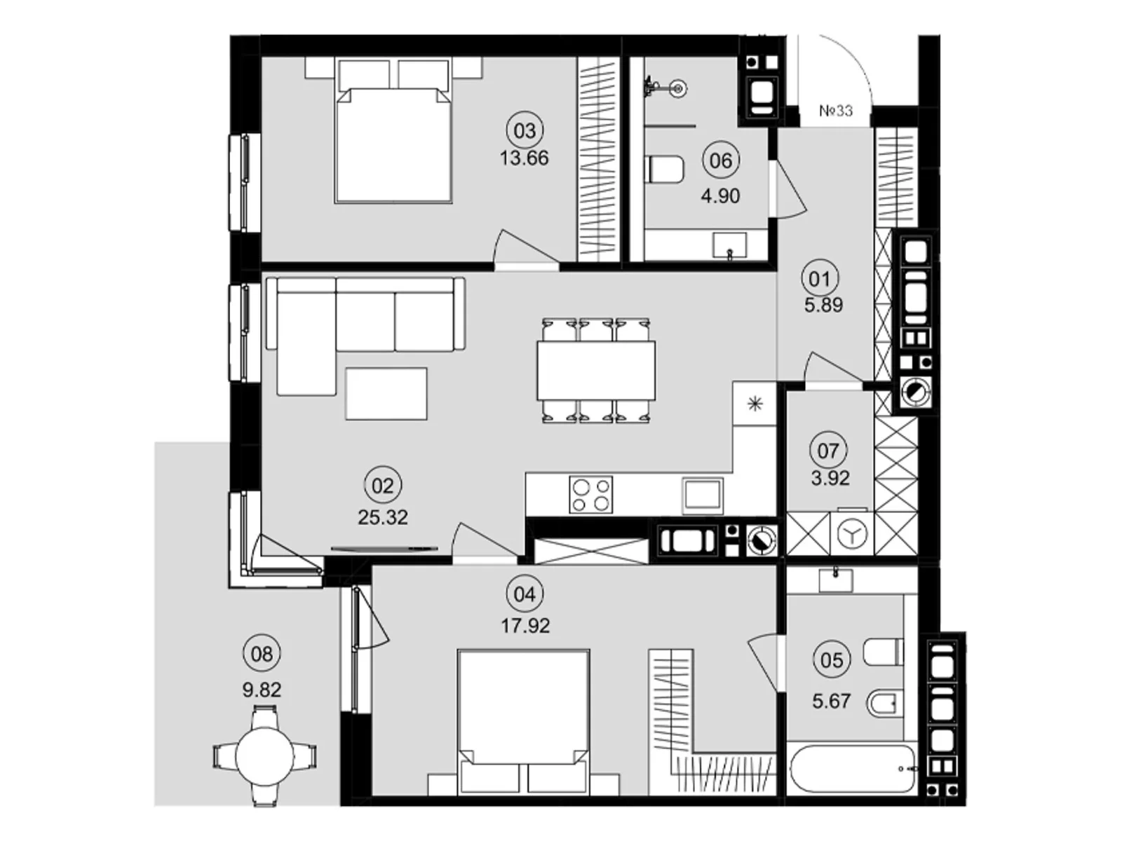 Продается 2-комнатная квартира 82.19 кв. м в Львове, ул. Пасечная, 154 - фото 1