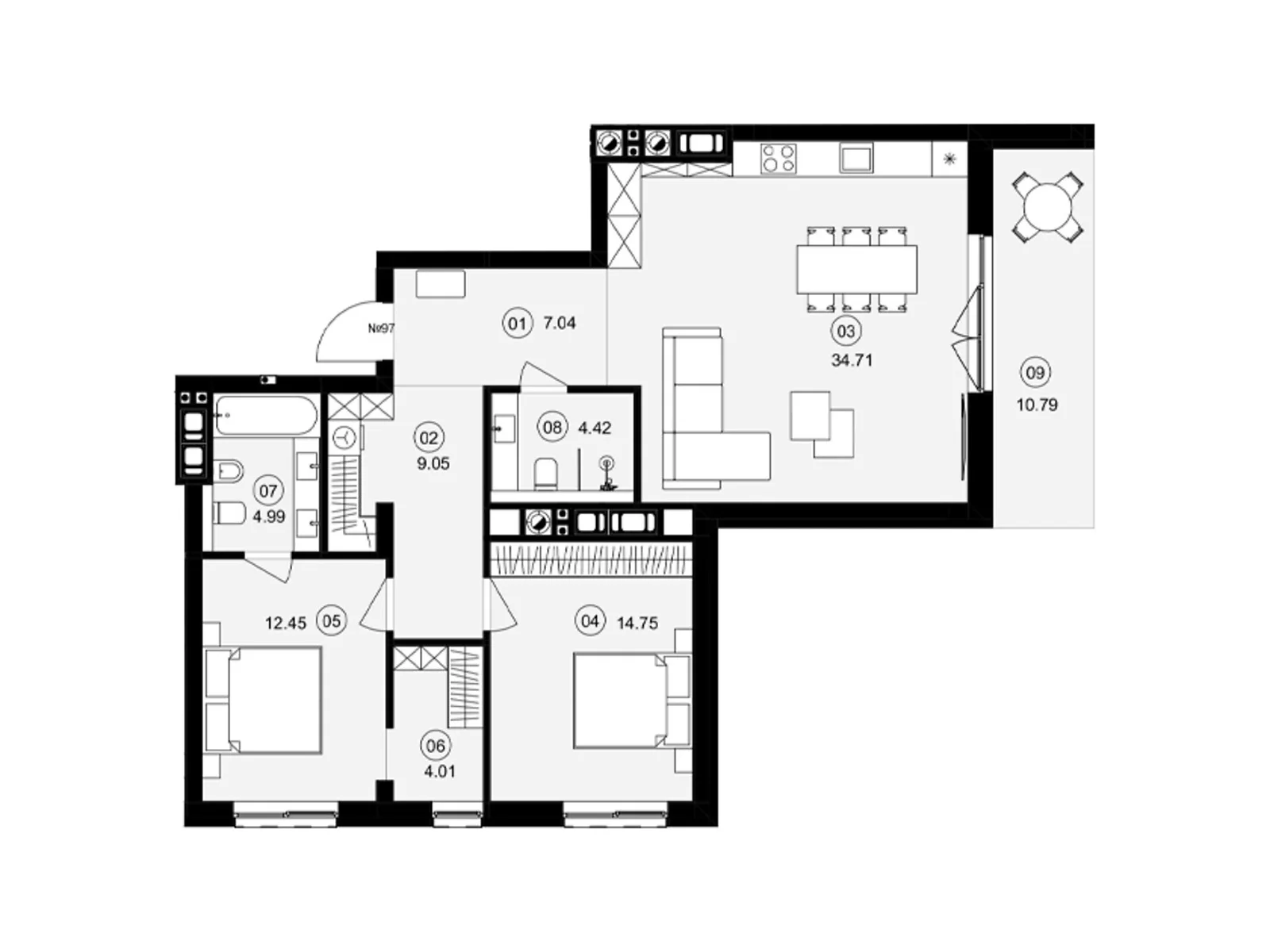 Продається 2-кімнатна квартира 97 кв. м у Львові, вул. Пасічна, 154 - фото 1