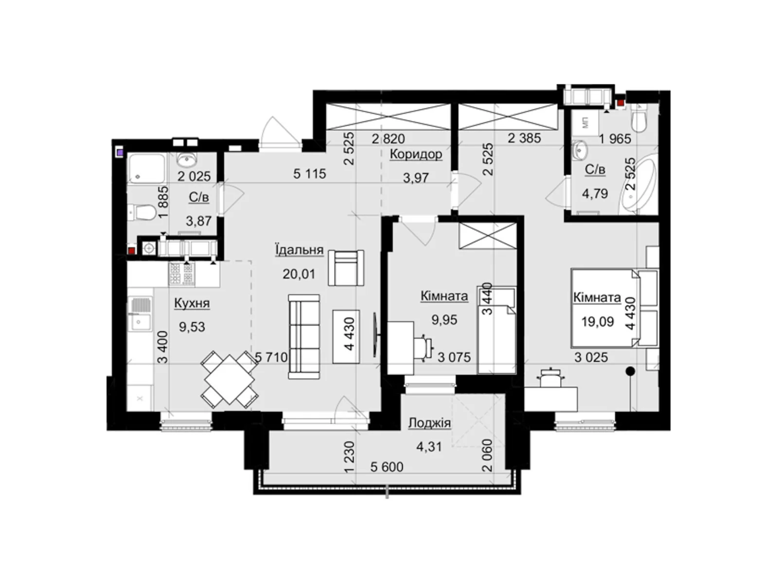 Продається 2-кімнатна квартира 77 кв. м у Львові, вул. Пасічна, 154 - фото 1