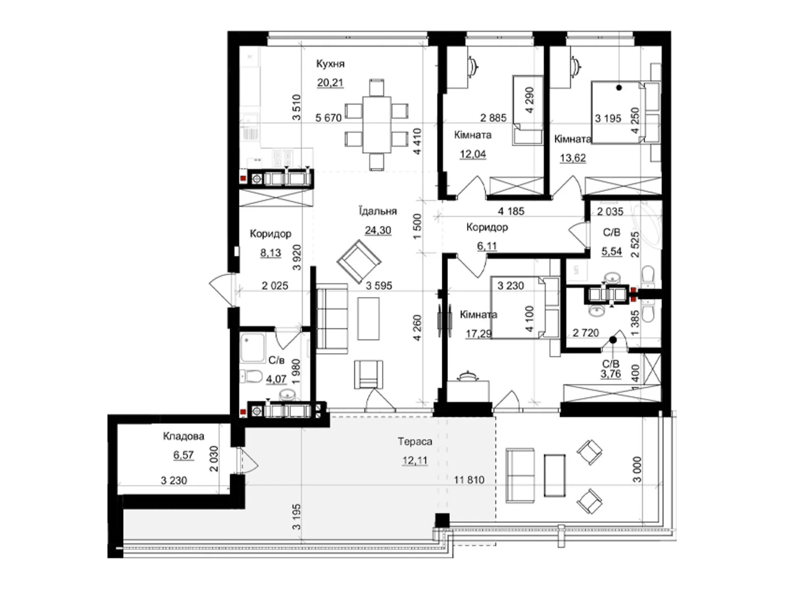 Продается 3-комнатная квартира 134 кв. м в Львове, ул. Пасечная, 154 - фото 1