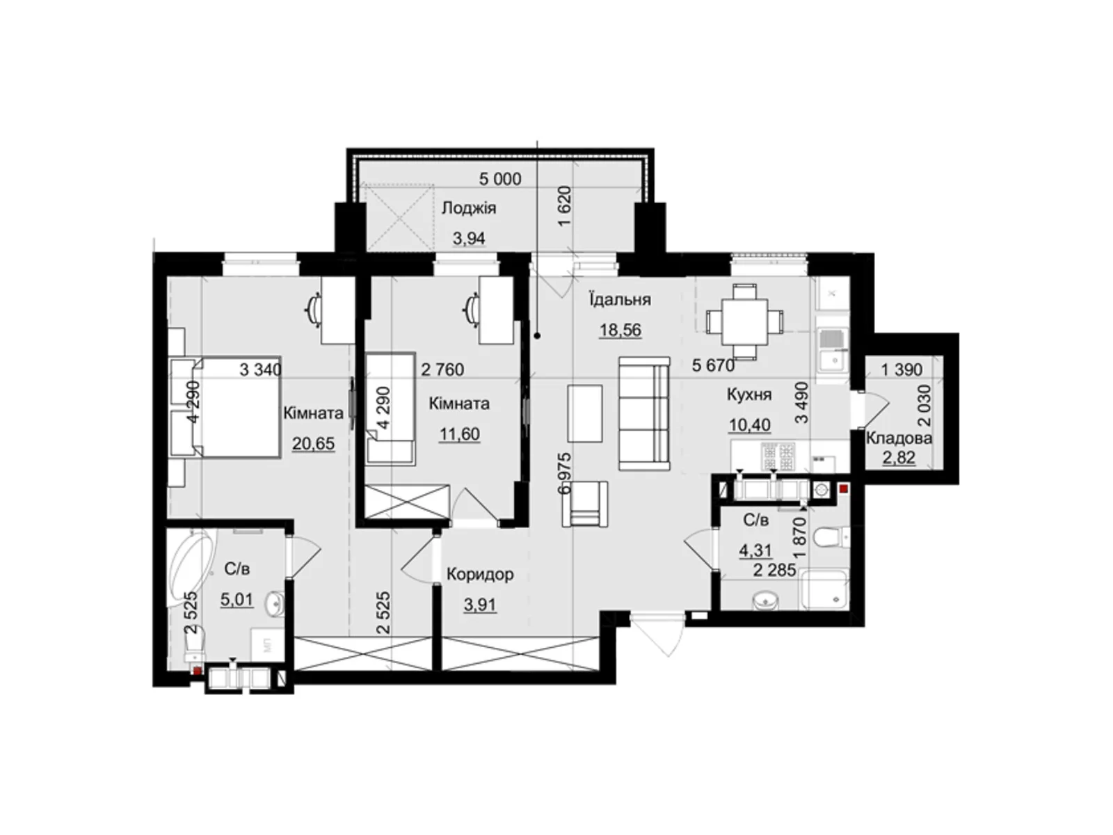 Продается 2-комнатная квартира 81 кв. м в Львове, цена: 128296 $ - фото 1