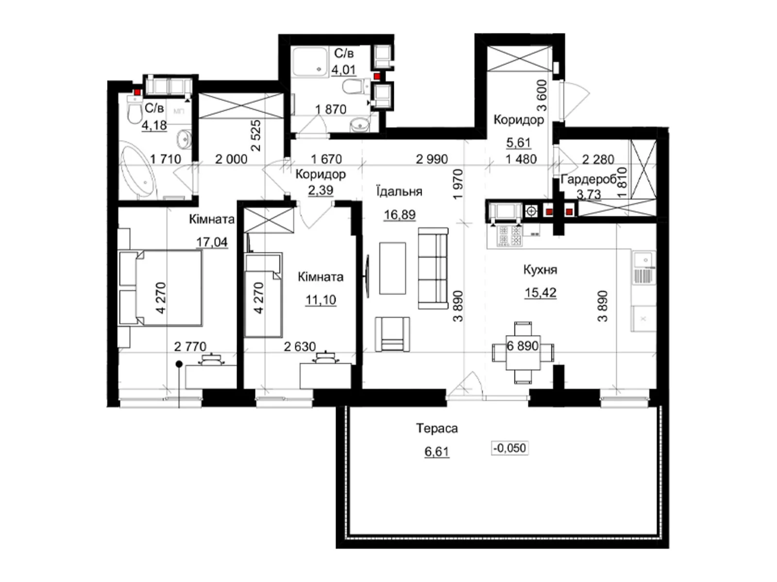 Продается 2-комнатная квартира 87 кв. м в Львове, цена: 143534 $ - фото 1