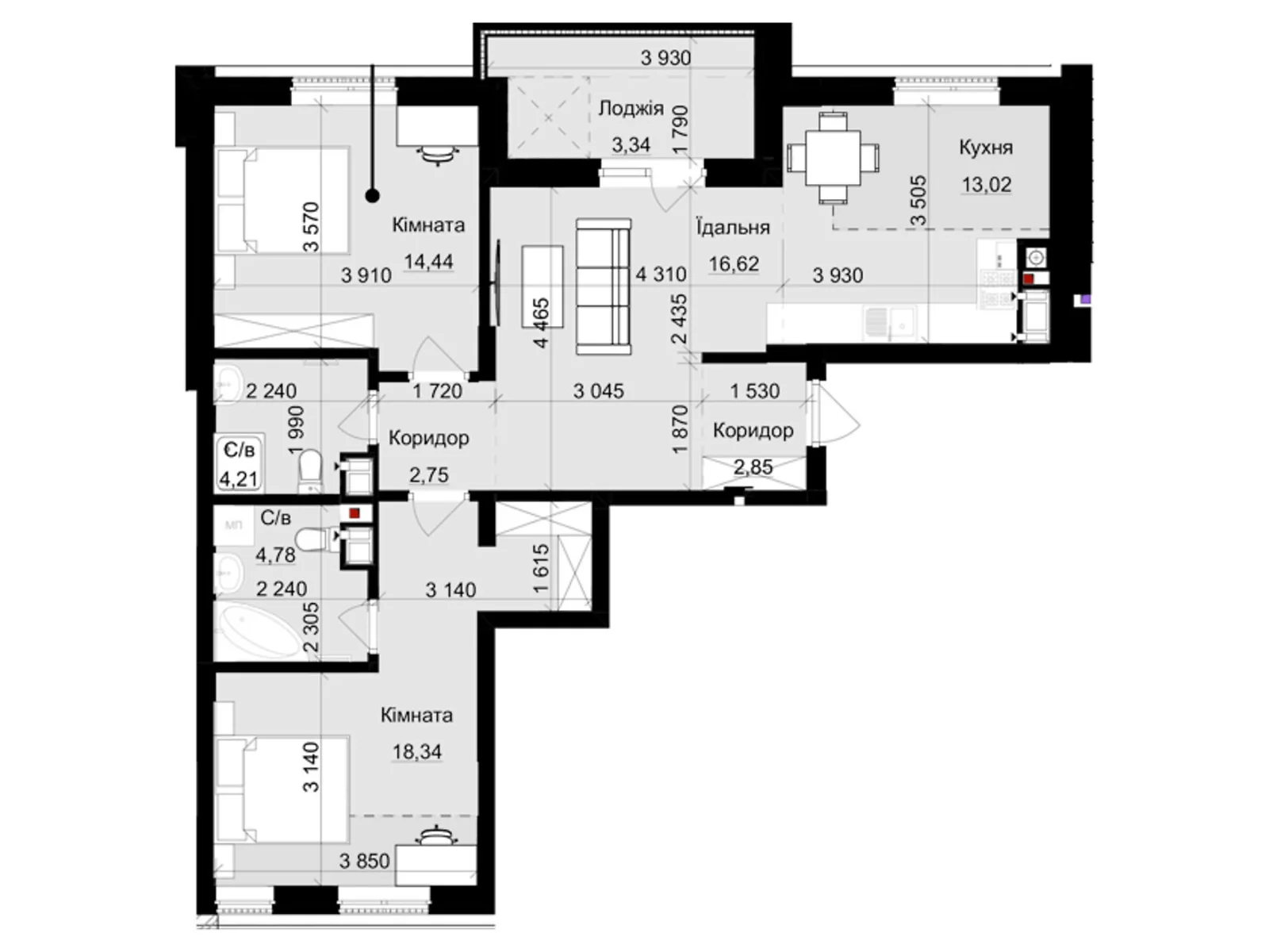 Продается 2-комнатная квартира 80 кв. м в Львове, цена: 123862 $ - фото 1