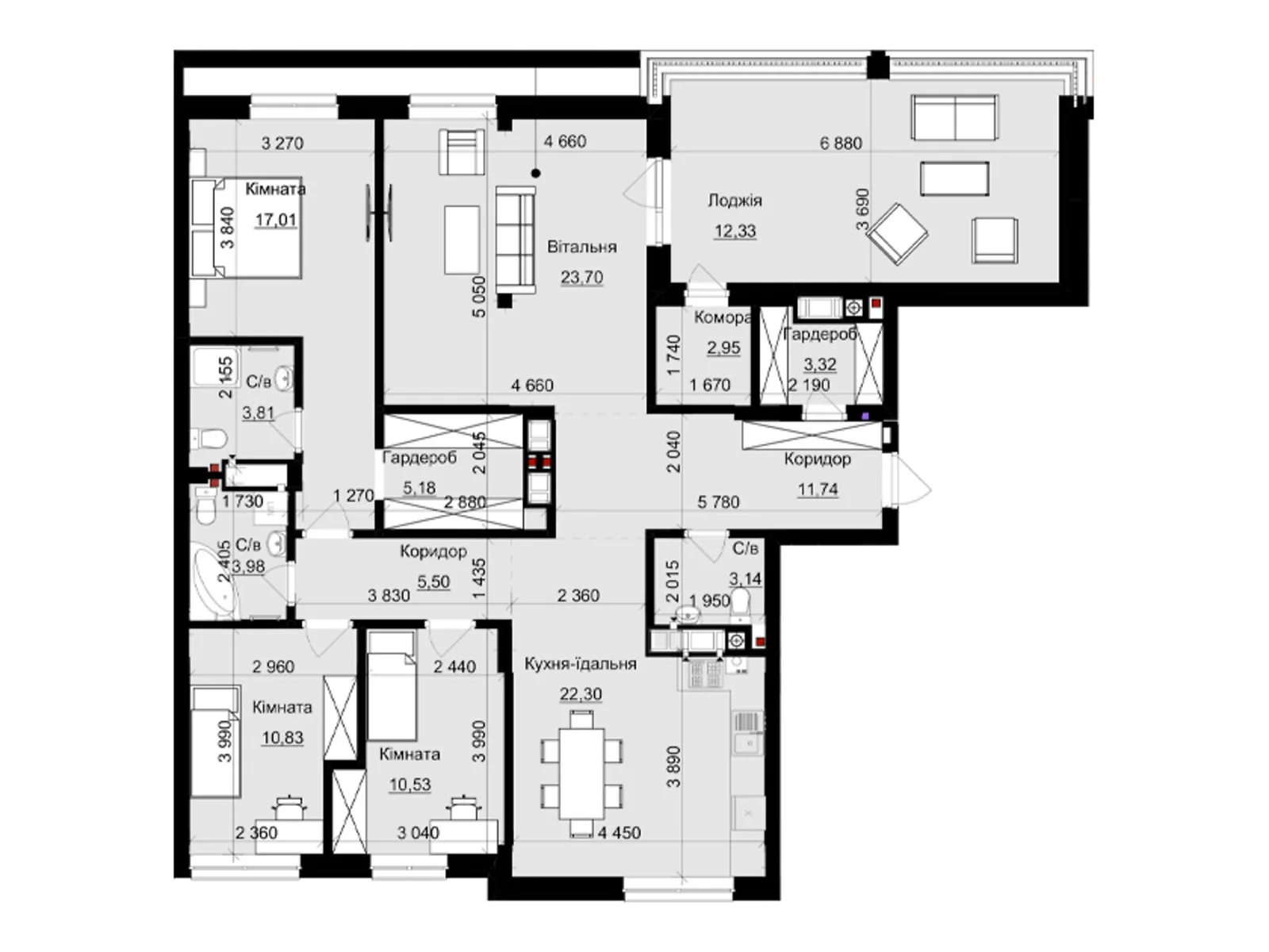 Продается 3-комнатная квартира 136 кв. м в Львове, цена: 265824 $ - фото 1