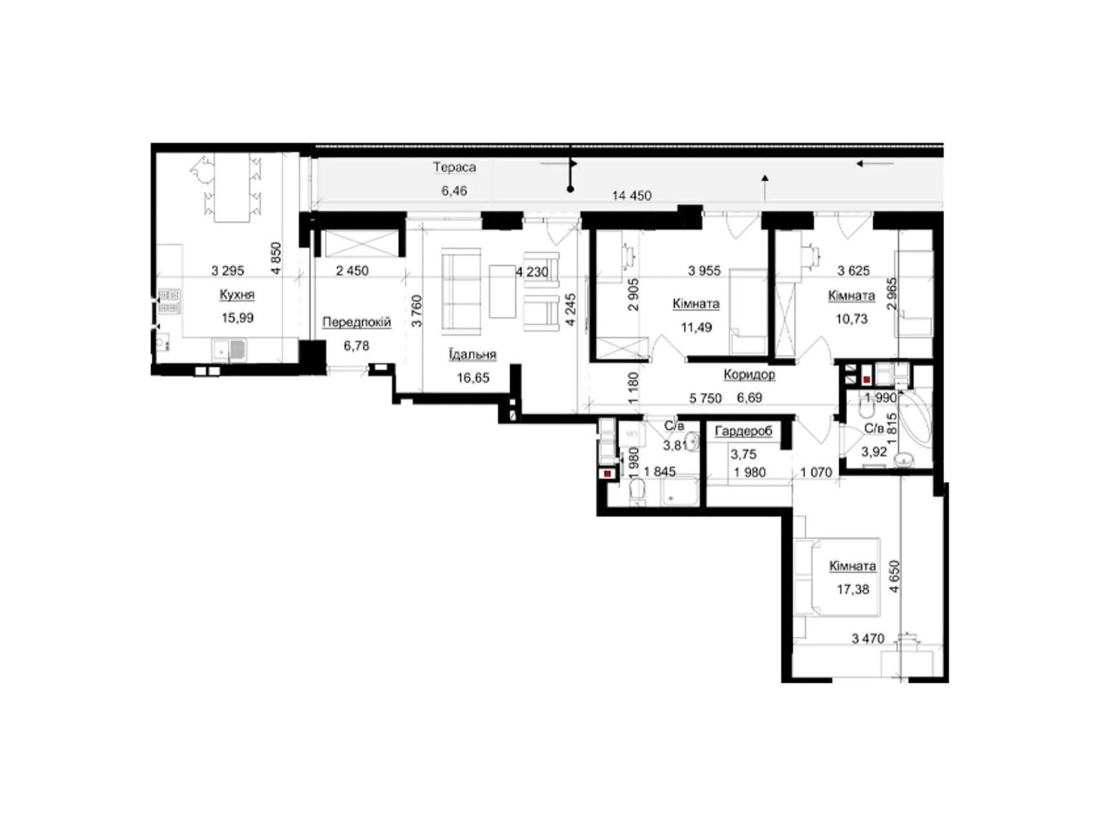 Продается 3-комнатная квартира 104 кв. м в Львове, вул. Пасечная, 154 - фото 1