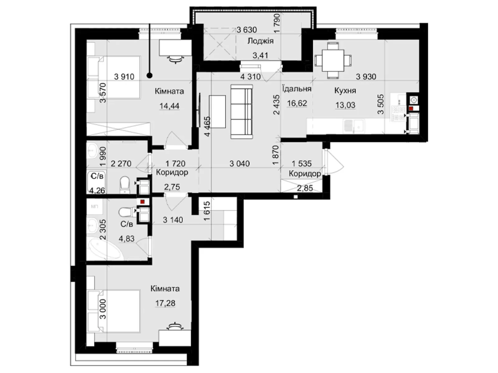 Продается 2-комнатная квартира 79 кв. м в Львове, цена: 127947 $ - фото 1
