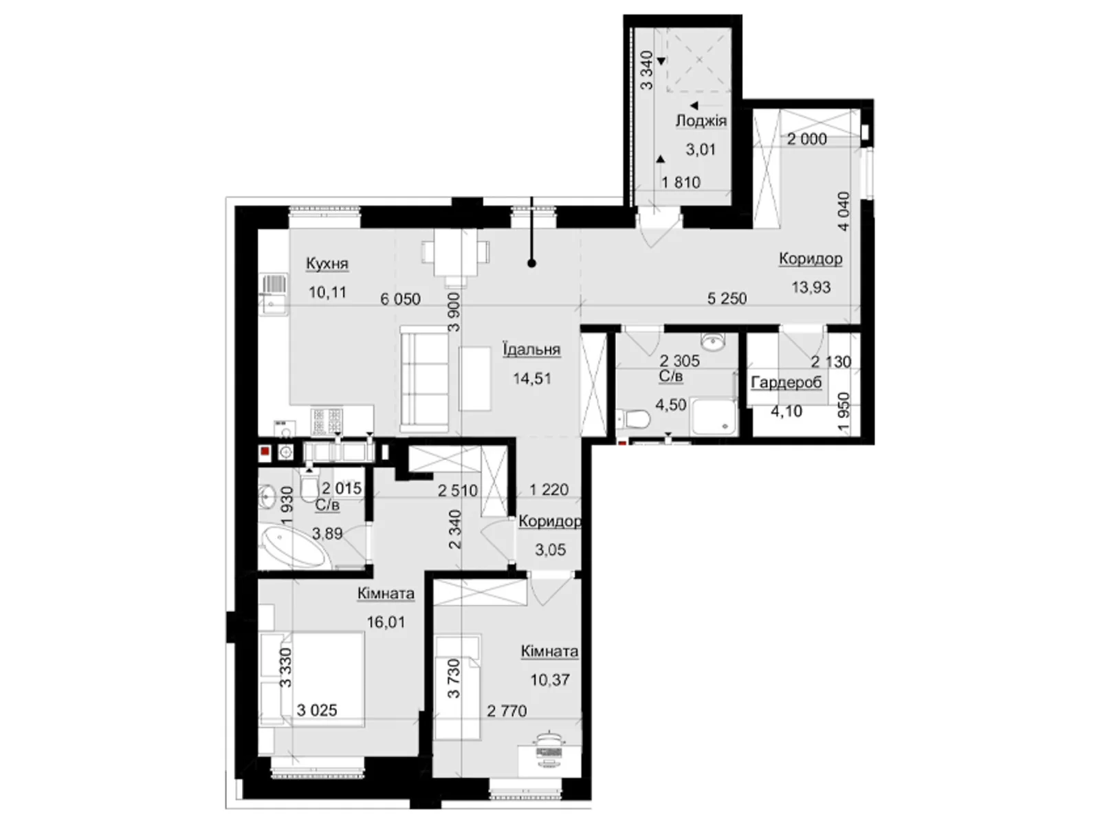 Продается 2-комнатная квартира 83 кв. м в Львове, вул. Пасечная, 154 - фото 1