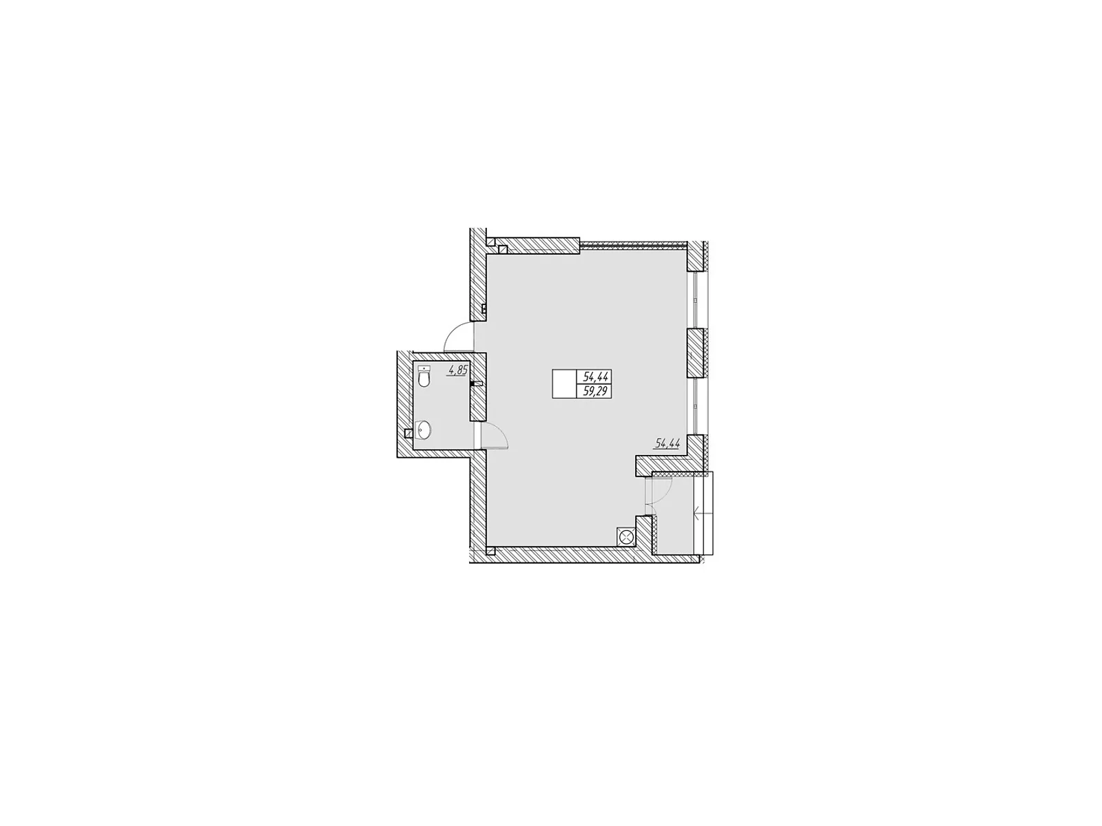 Продается объект сферы услуг 59.29 кв. м в 9-этажном здании, цена: 32610 $ - фото 1