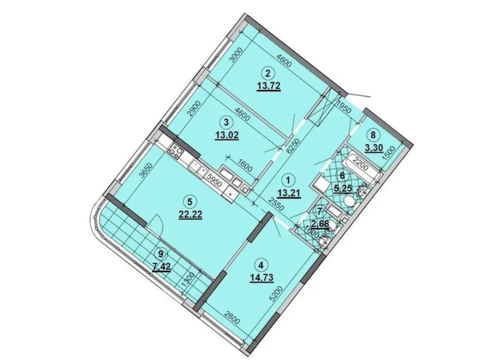 Продається 3-кімнатна квартира 96 кв. м у Києві, наб. Дніпровська, 15Д - фото 1