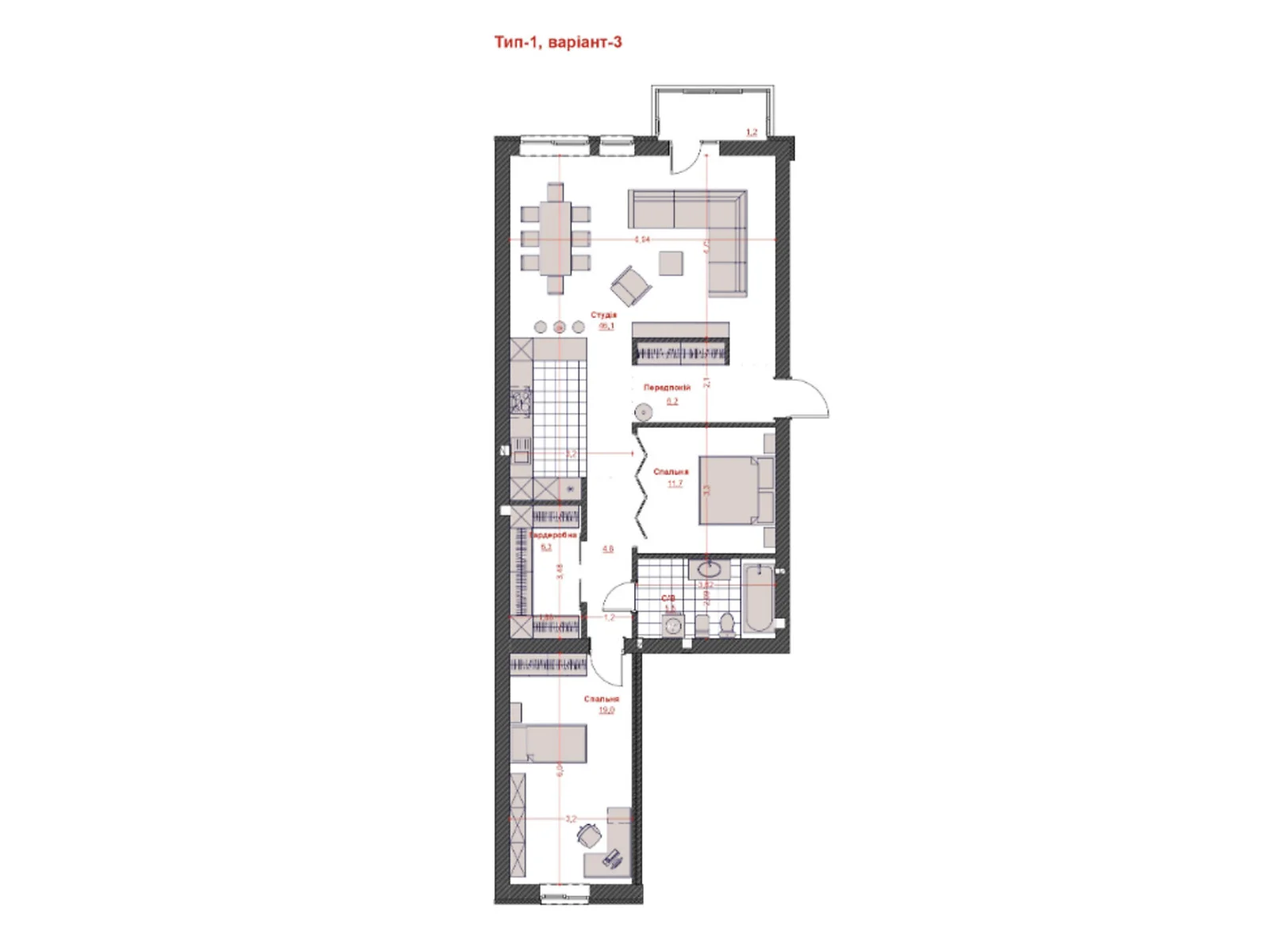 Продается 2-комнатная квартира 110.6 кв. м в Кременчуге, ул. Шевченко, 33 - фото 1
