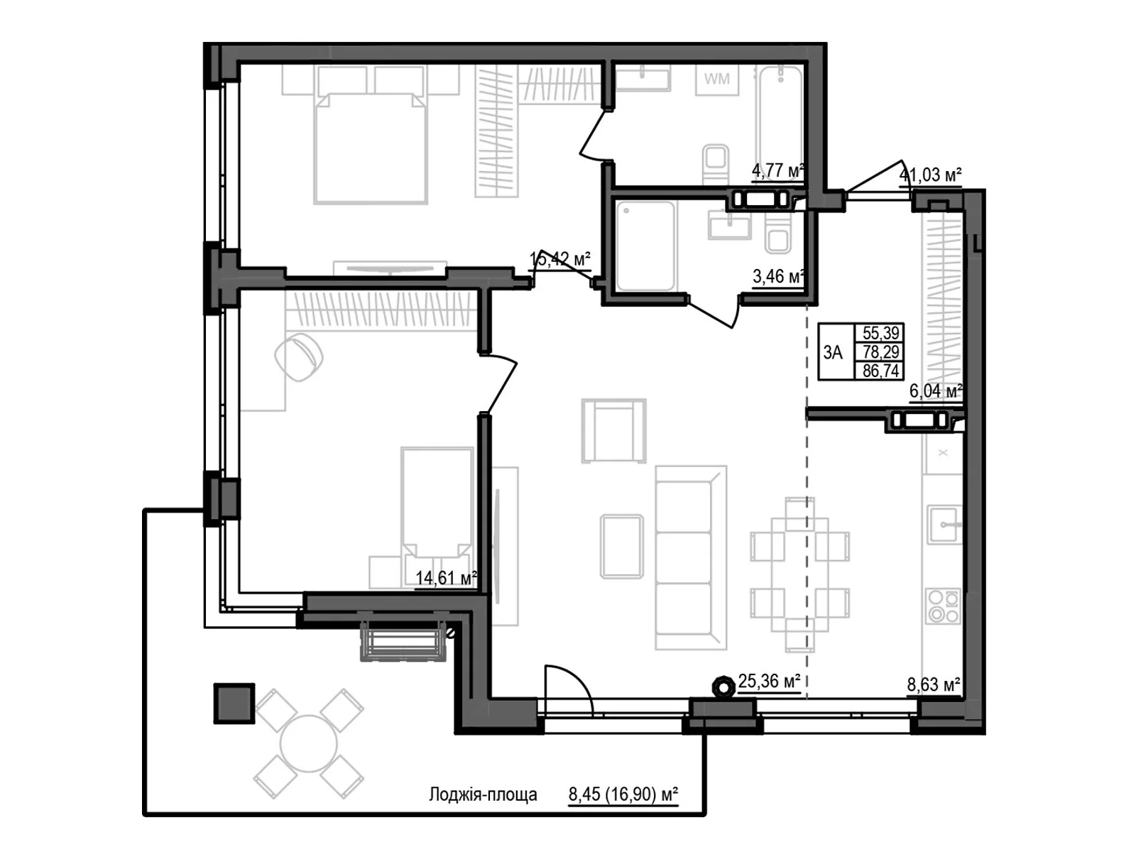Продается 3-комнатная квартира 86.74 кв. м в Кропивницком, ул. Яновского - фото 1