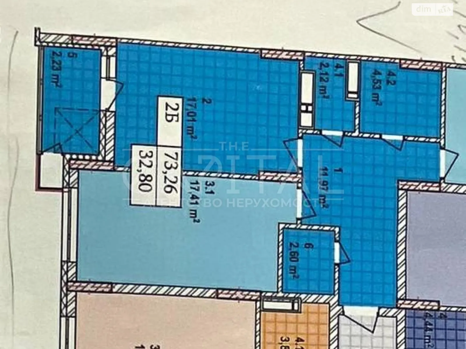 Продається 2-кімнатна квартира 73.26 кв. м у Києві, вул. Володимира Сосюри, 6 - фото 1