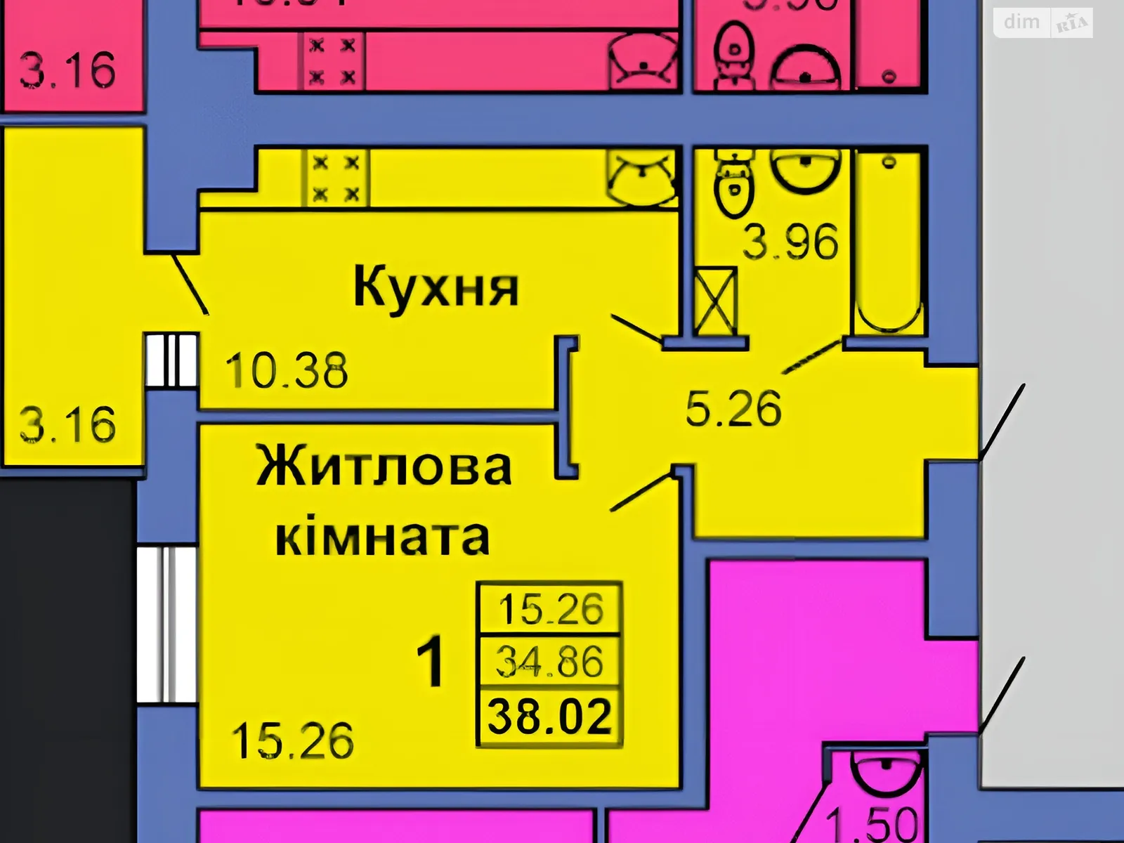 Продається 1-кімнатна квартира 38 кв. м у Полтаві, вул. Героїв України(Героїв Сталінграду), 6А - фото 1