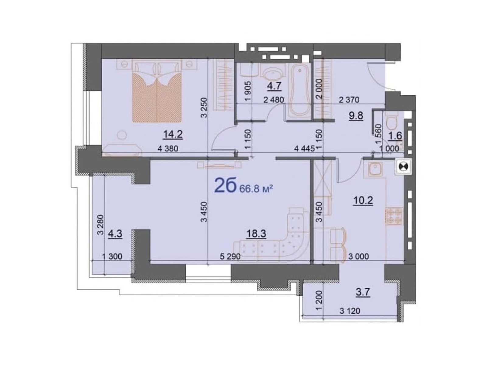 Продається 2-кімнатна квартира 66.8 кв. м у Миколаєві, вул. Курортна - фото 1