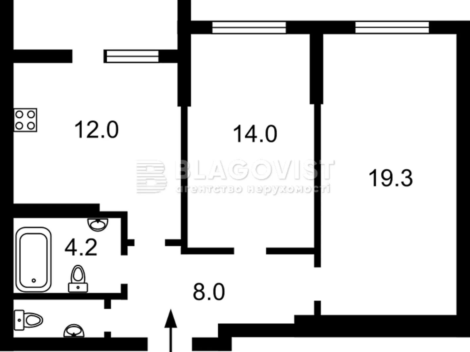 Продается 2-комнатная квартира 62 кв. м в Киеве, ул. Кадетский Гай, 10 - фото 1
