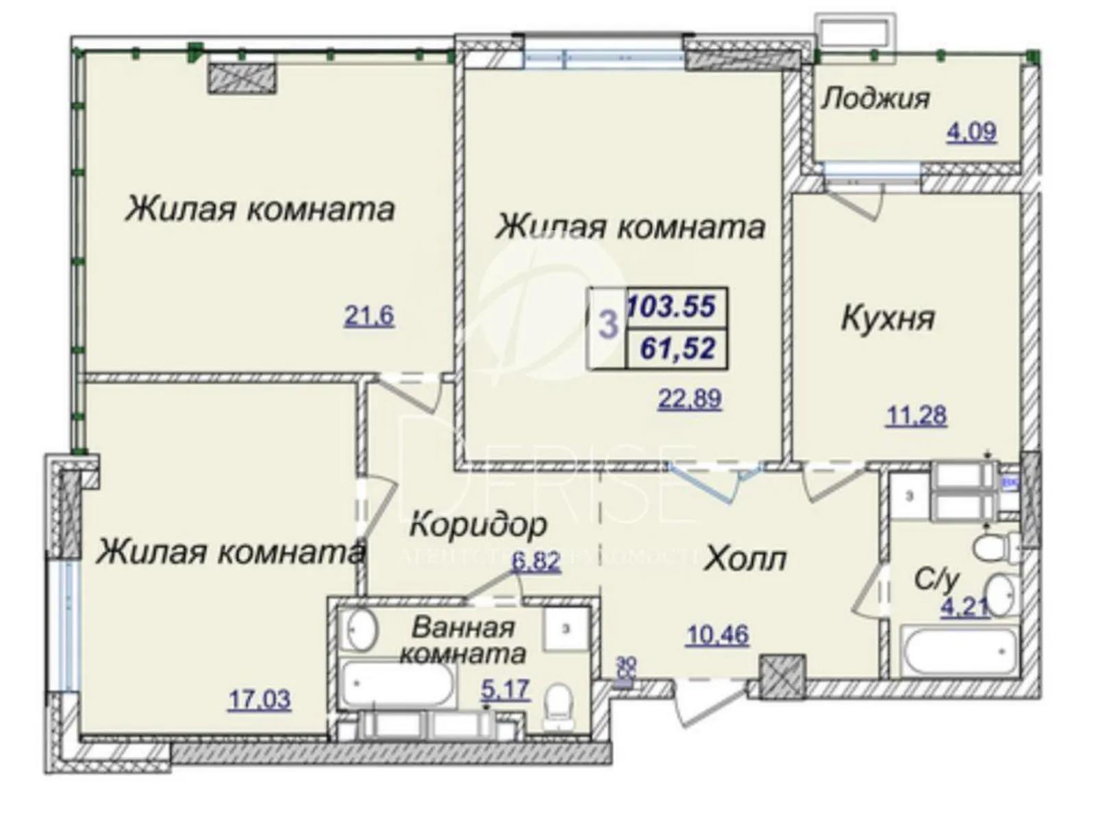 Продається 3-кімнатна квартира 103 кв. м у Києві, вул. Андрія Верхогляда(Драгомирова), 17В - фото 1