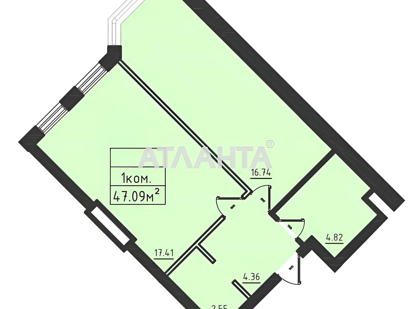 Продается 1-комнатная квартира 47.6 кв. м в Одессе, ул. Дача Ковалевского - фото 1