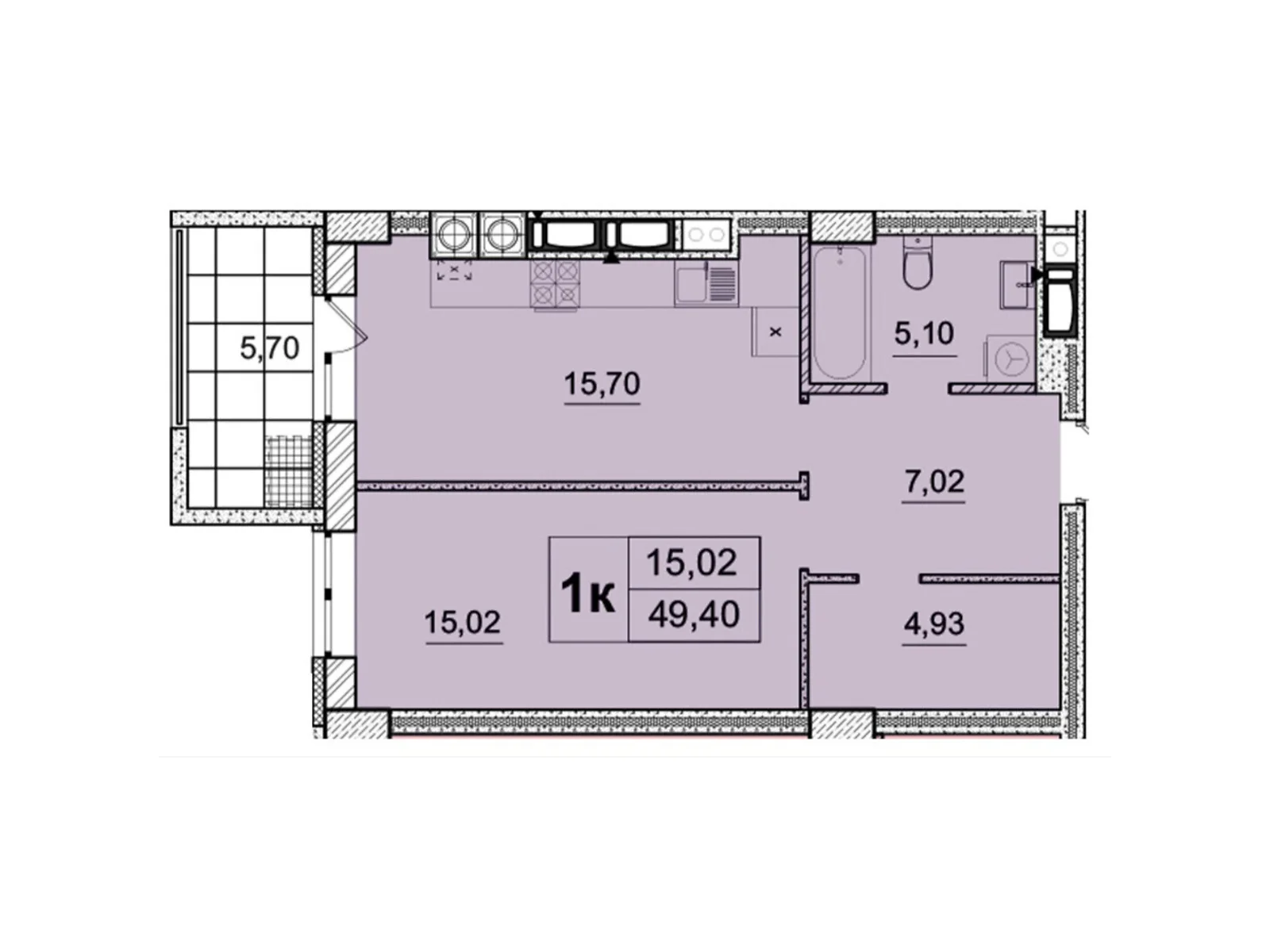 Продается 1-комнатная квартира 41.51 кв. м в Житомире, ул. Большая Бердичевская, 34 - фото 1